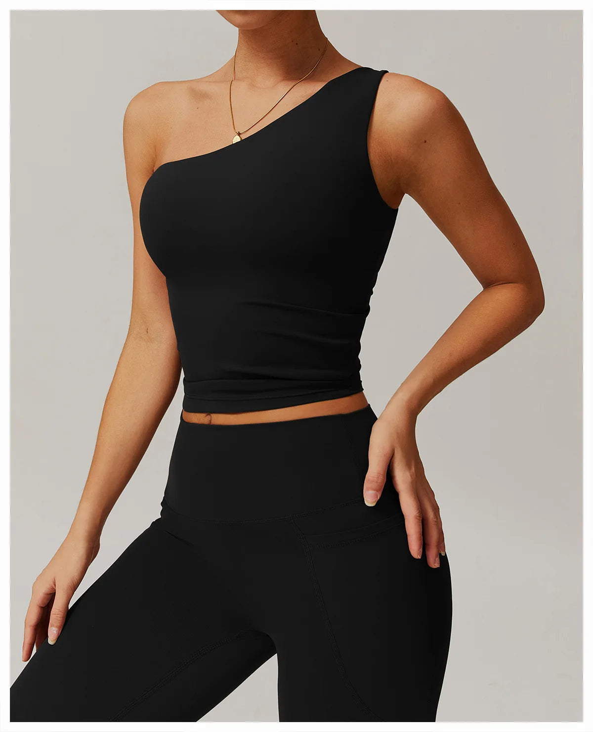 Women Single Shoulder Yoga Sports Bra Breathable Shock Proof Gym Workout Fitness Push up Top Yoga Running Sportswear Vest Bra