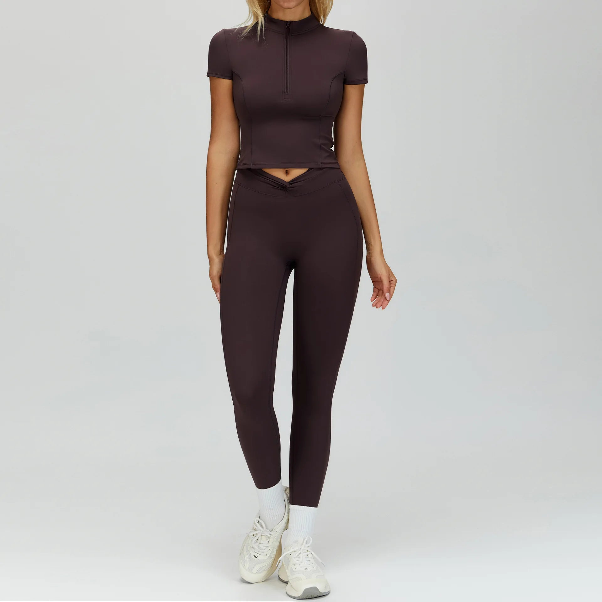 2PCS Yoga Clothes Women's Tracksuit Athletic Wear Fitness Suit Gym Outfits T-shirt Workout Sets Push Up Sports Bra Leggings Suit