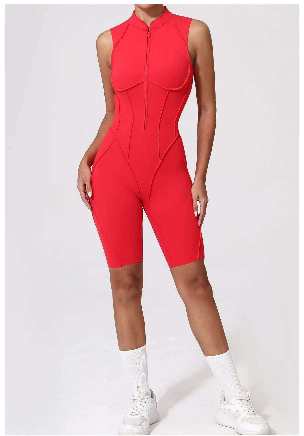 Zipper Jumpsuit Women's Fitness Suit Short Sets Sports Overalls for Woman Tracksuit Yoga Clothing Gym Workout Clothes Sportswear