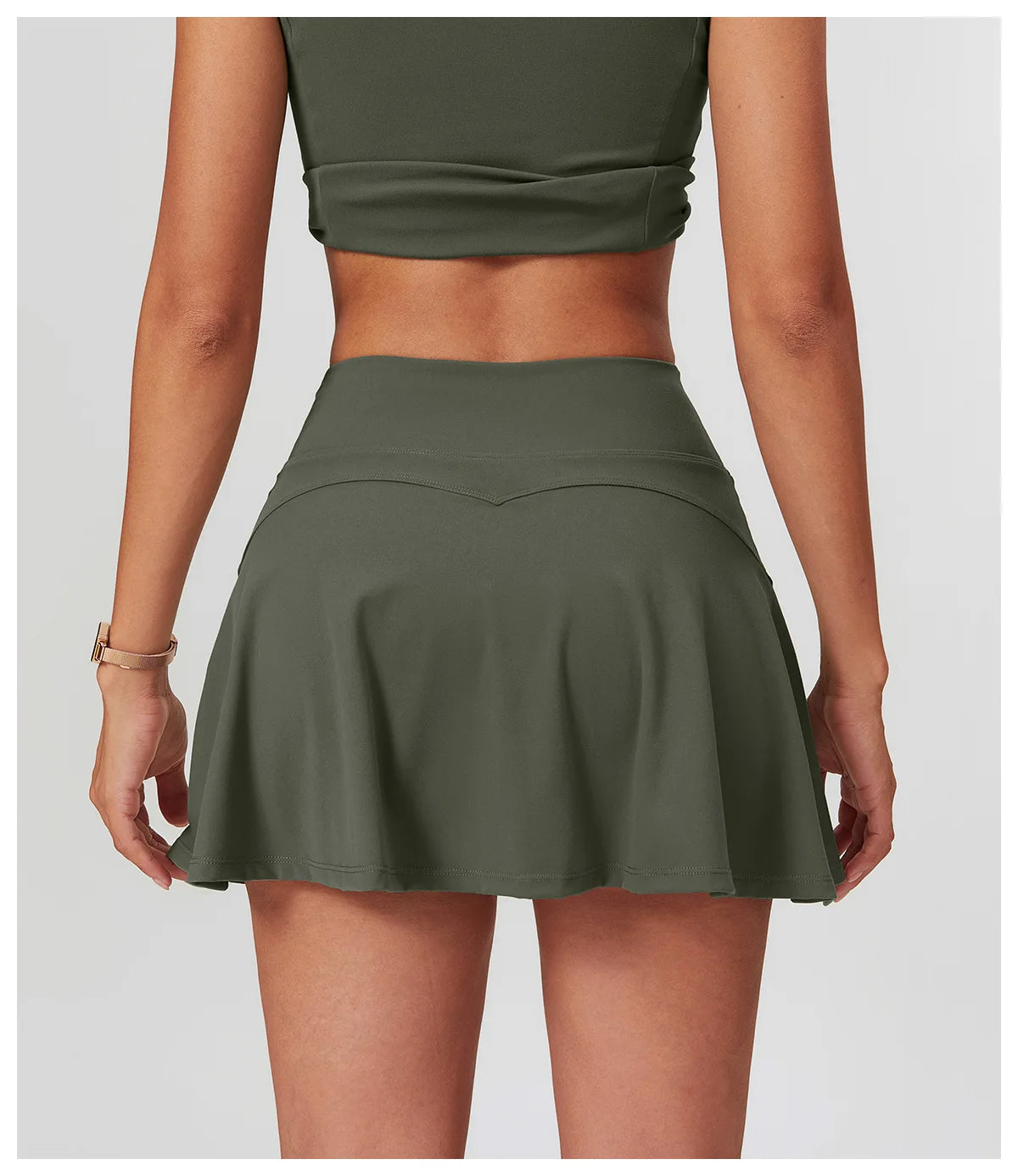 High Waist Sports Skirt Women Culottes Yoga Fitness Tennis Lining Anti Light Running Quick Drying Skirt Suitable Running Yoga
