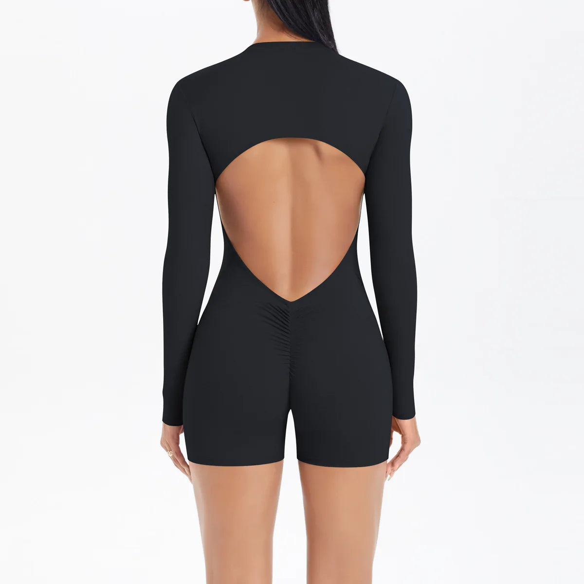 Gym Jumpsuit Women's Fitness Suit Short Set Sports Overalls Woman Tracksuit Yoga Clothing Zipper Long Sleeved Workout Sportswear