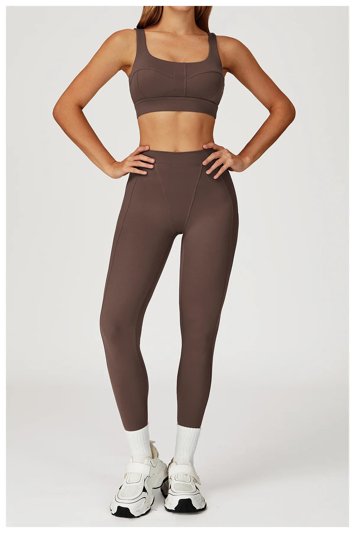 2PCS Yoga Set Gym Clothes Sportswear Yoga Suits For Women Outfits Fitness Set Tracksuits Sports Bra Gym Long Sleeved Leggings