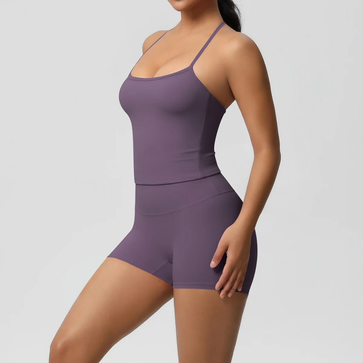 Yoga Sport Set Women Seamless Crop Top Bra Shorts Yoga Set Comfort Elastic Sportsuit Workout Outfit Fitness Gym Clothes