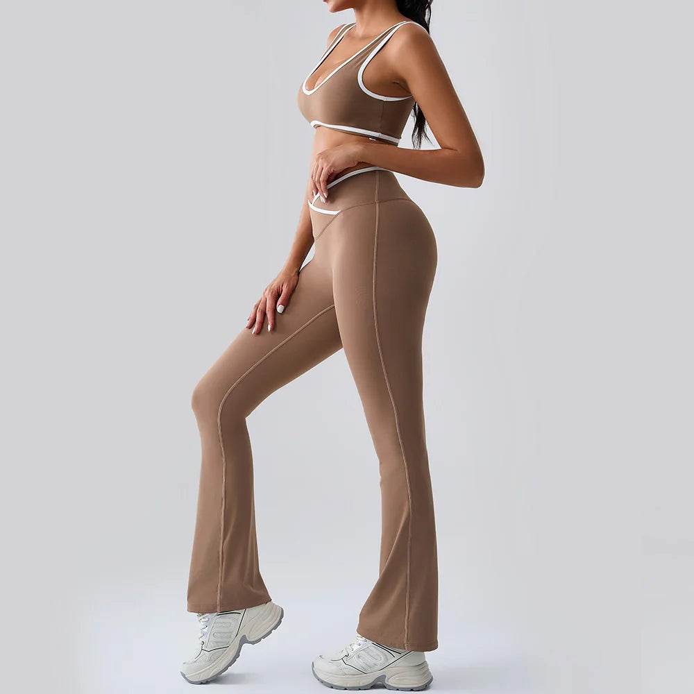 Women Tracksuit 2PCS Yoga Set Nude Feeling Workout Sets Gym Push Up Fitness Running Workout Sportwear Sport Bra Leggings Suit