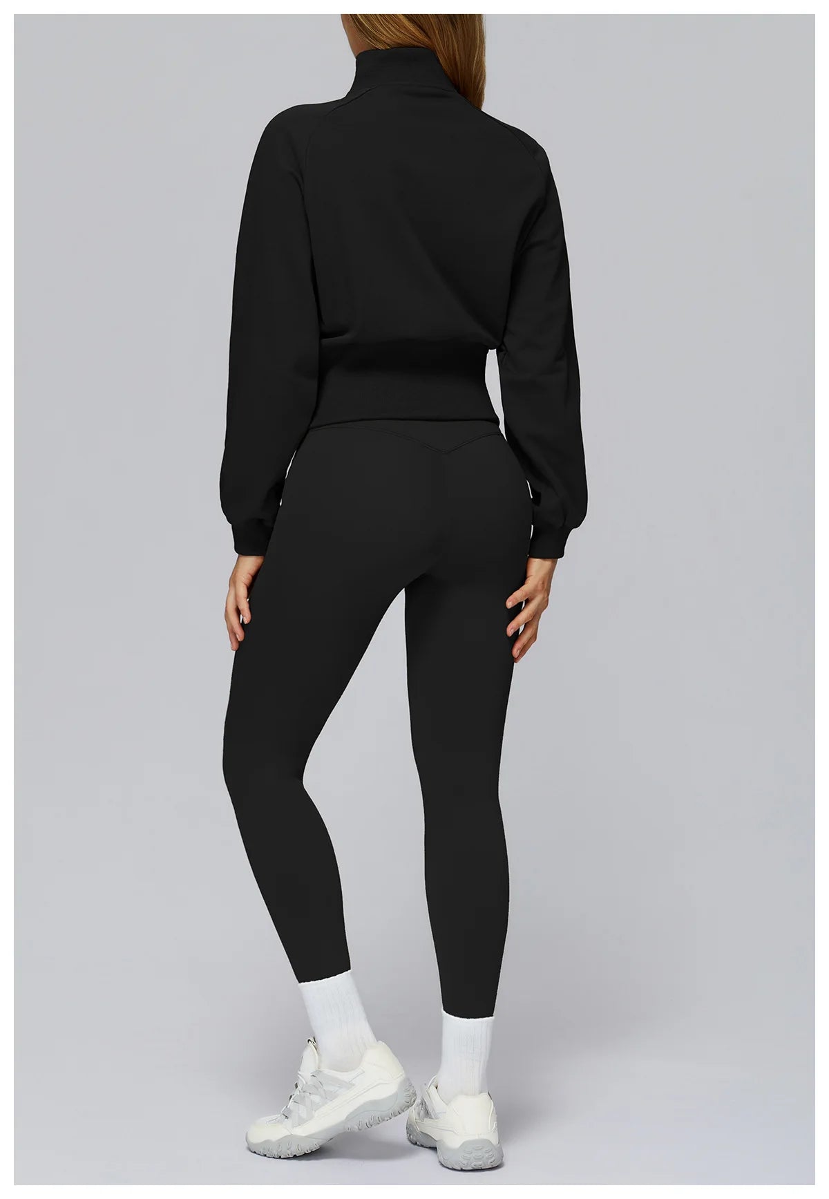 Winter Yoga Long Sleeved Women's Standing Collar Sweatshirt Windproof Zipper Warm Sweatshirt Loose Outdoor Running Sports Jacket