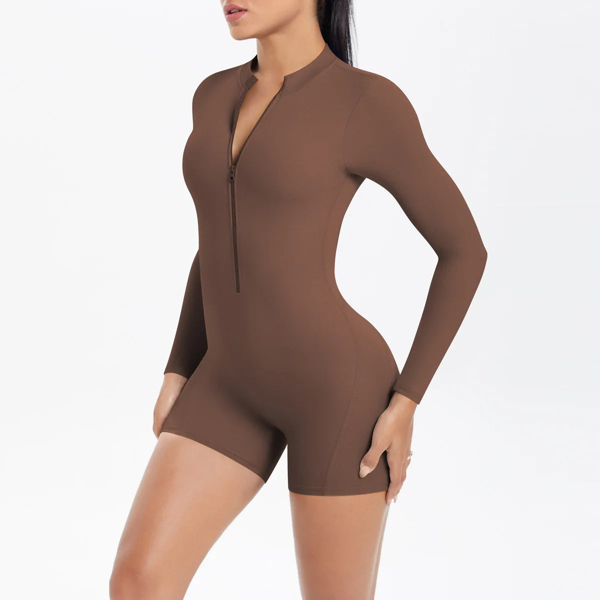 Gym Jumpsuit Women's Fitness Suit Short Set Sports Overalls Woman Tracksuit Yoga Clothing Zipper Long Sleeved Workout Sportswear