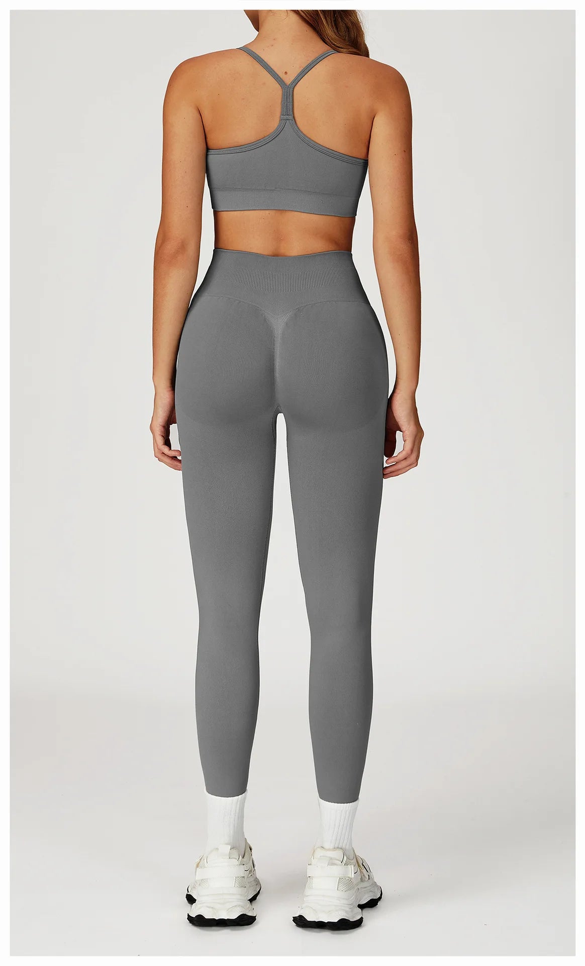 2PCS Seamless Yoga Set Gym Clothes Athletic Wear Women Fitness Set Tracksuits Sports Long Sleeved Gym Suit Leggings Sportswear