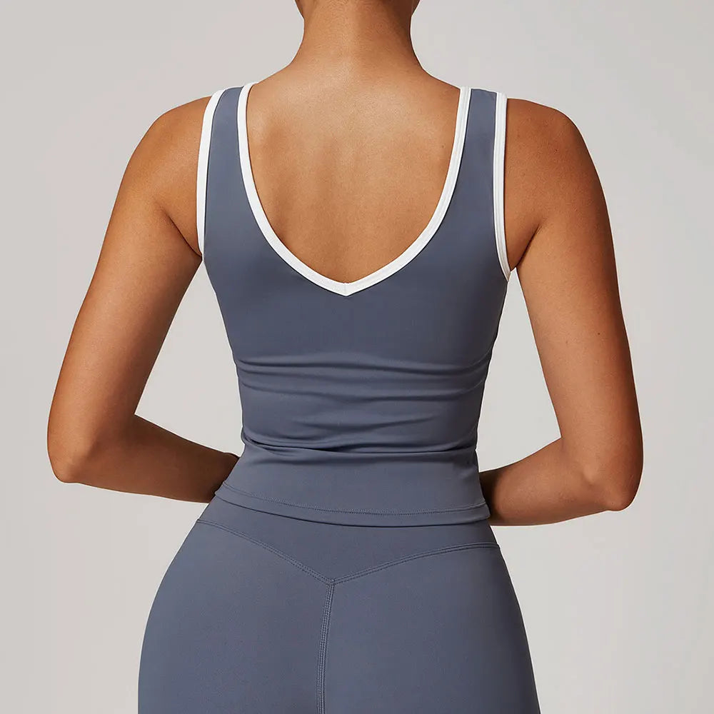 Backless Yoga Tank Top Sexy Fitness Yoga Underwear Women's Sports Bra Push Up High Strength Fitness Bra Running Gym Fitness Tops