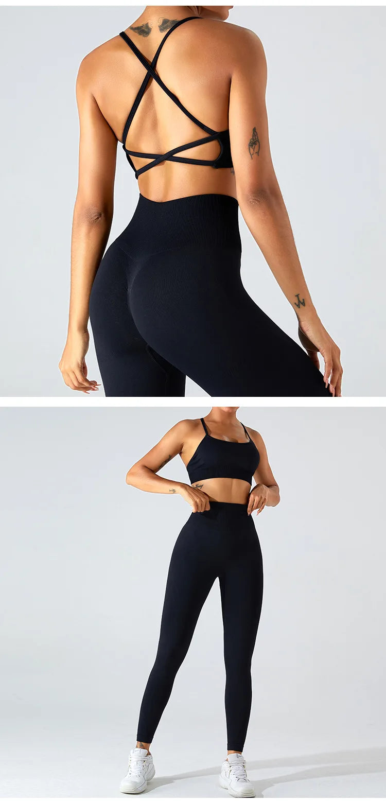 Women Sports Underwear Cross Strap Top Women Push Up Sport Bra Yoga Gym Crop Top Brassiere Fitness Top Sport Bra Breathable Bras