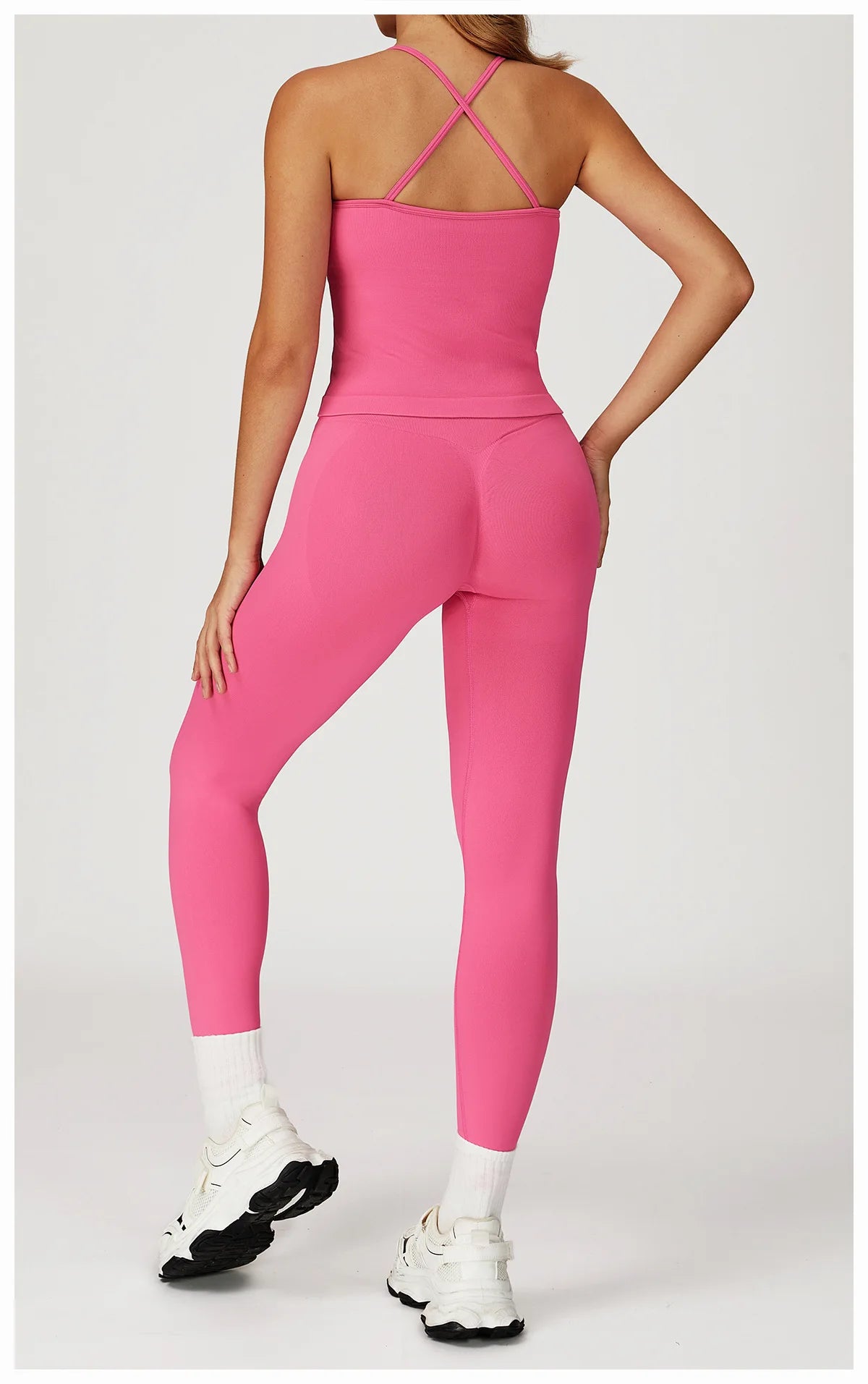 2PCS Seamless Yoga Set Gym Clothes Athletic Wear Women Fitness Set Tracksuits Sports Long Sleeved Gym Suit Leggings Sportswear
