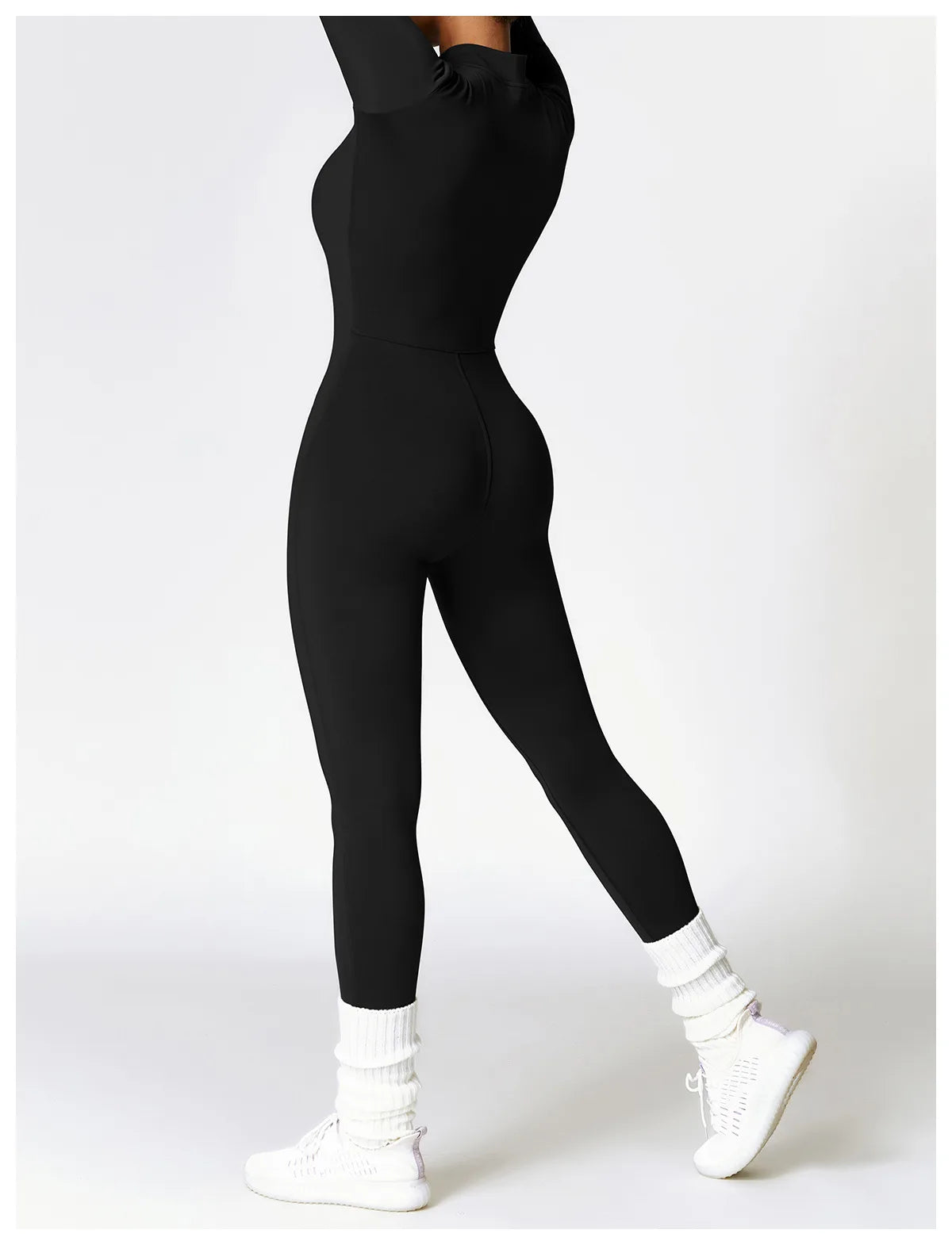 Women Tracksuit Yoga Set One Piece Jumpsuit Zipper Long Sleeved Fitness Sports Bodysuit Gym Push Up Workout Clothes Sportswear