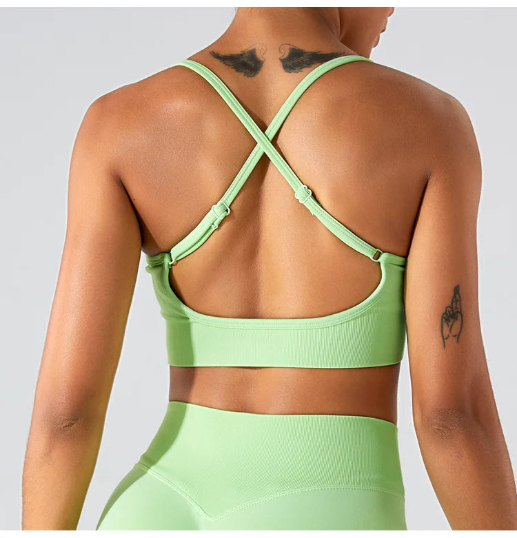 Women Sexy Cross Sports Bra Yoga Gym Top Women Workout Running Yoga Bra Stretch Women Sports Underwear Fitness Workout Tank Top