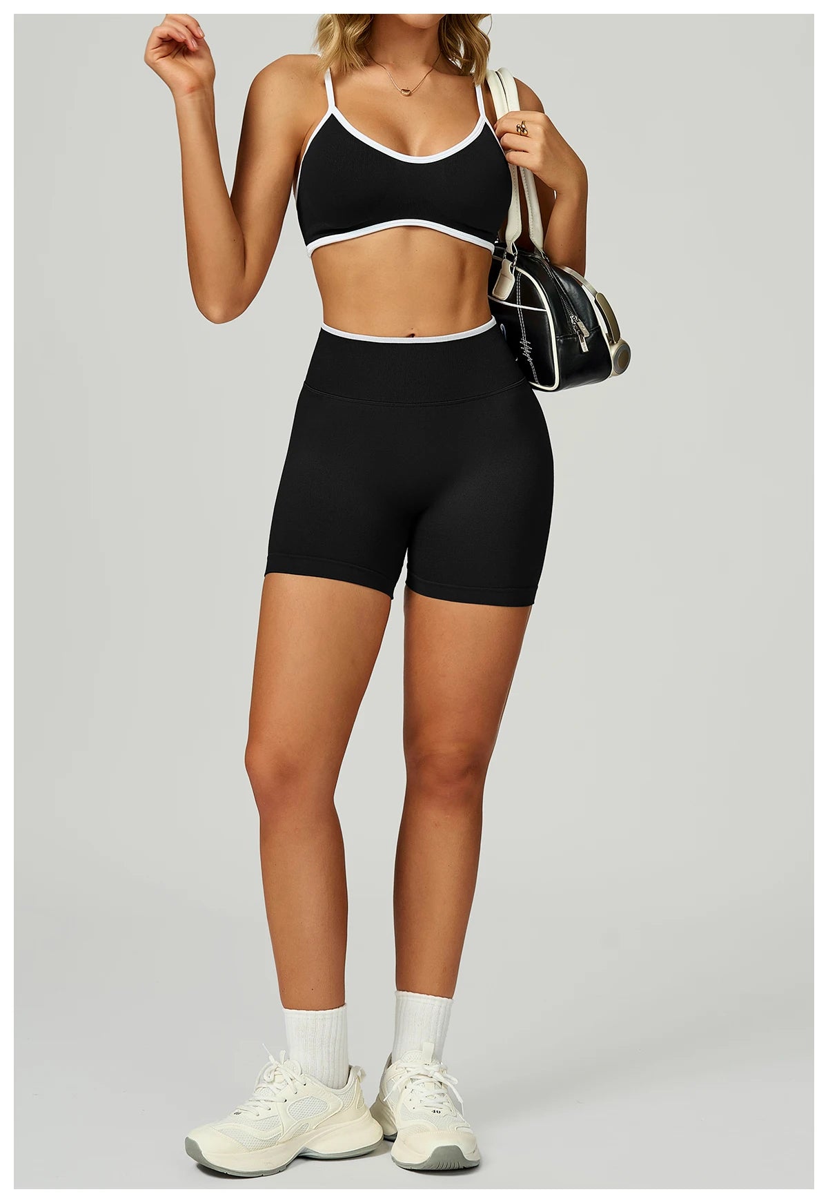 Women Seamless Halter Sports Bra High Support Push-up Open Back activewear Gym Tank Top Fitness Underwear Yoga Workout Brassiere