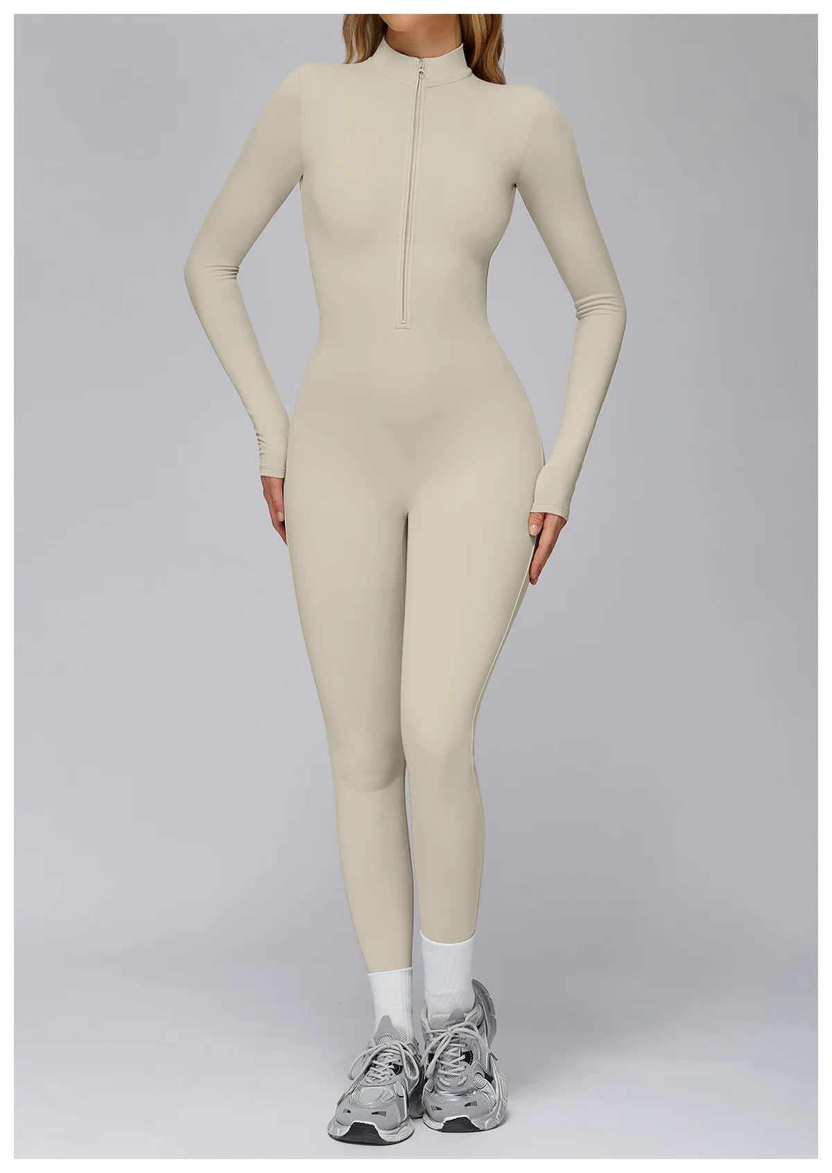 Winter Fleece Jumpsuit Women Tracksuit Yoga Set Zipper Rompers Long Sleeved Fitness Sports Bodysuit Gym Push Up Workout Clothes