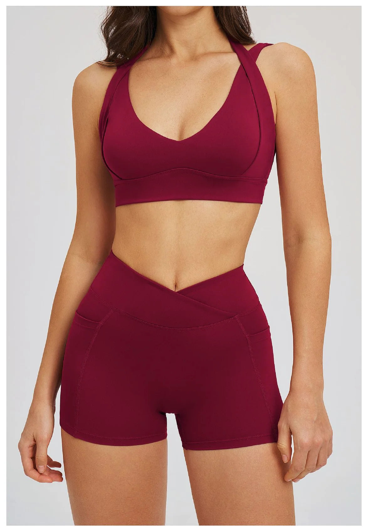 Sports Set 2 Pieces Shorts Gym Exercise Clothes Women's Yoga Suit Fitness Outfits Short Underwear Training Workout Tracksuit