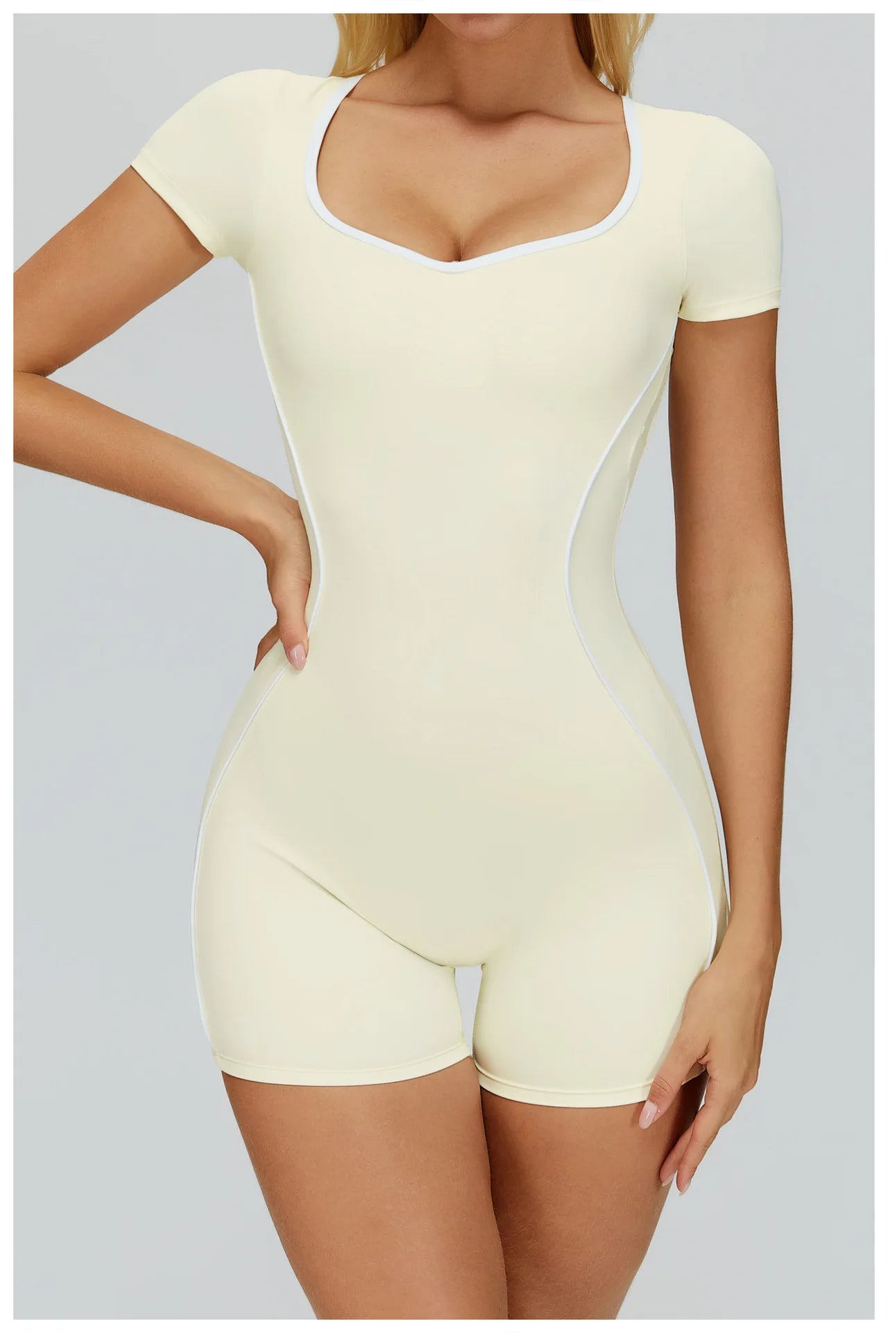 Yoga Set Women's Tracksuit Yoga Overalls One-Piece Sportswear Women's Short Sleeves Gym Workout Clothes Fitness Stretch Bodysuit