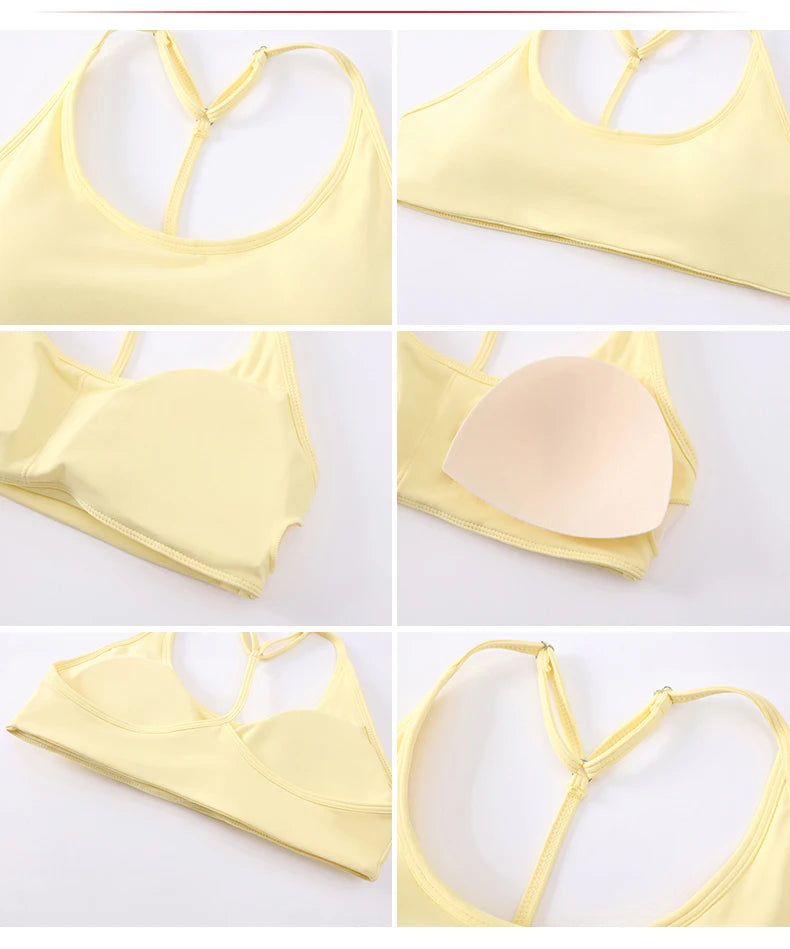 Women Underwear Breathable Sports Bra Shockproof Fitness Tops Push Up Gym Crop Top Brassiere Sport Bras Gym Workout Top Yoga Bra
