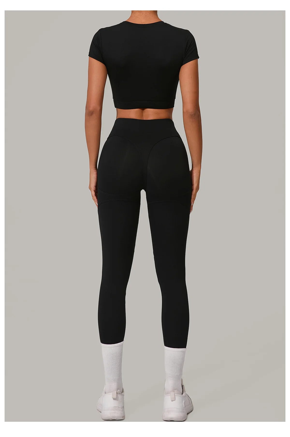 2PCS Yoga Set Gym Clothes Seamless Sportswear Yoga Suits Women Fitness Tracksuits Sports Short Sleeves Gym Leggings Sports Suits