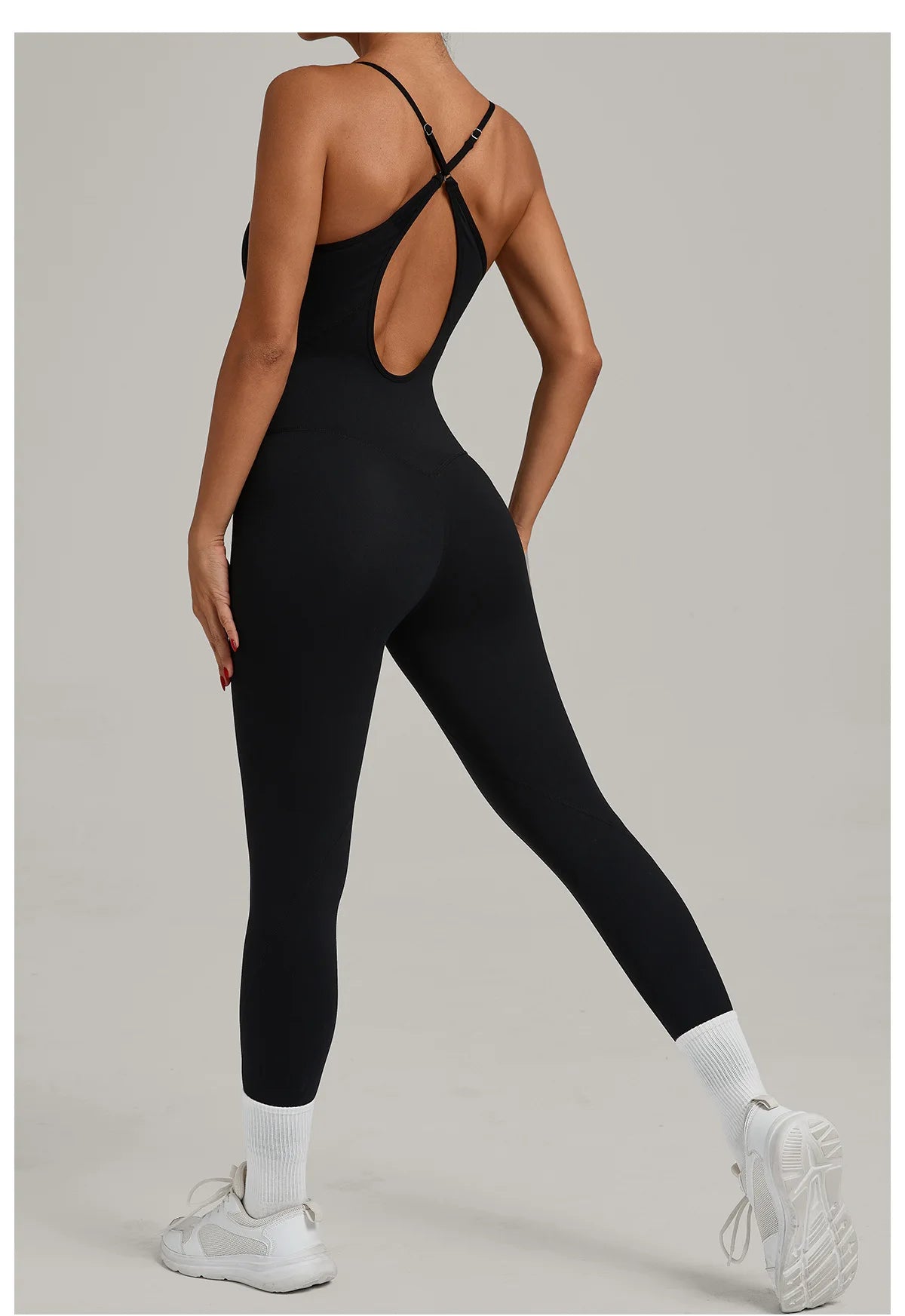 Fitness Jumpsuit Women Tracksuit Sports Playsuit Running One Piece Yoga Suit Scrunch Backless Set Rompers Gym Clothes
