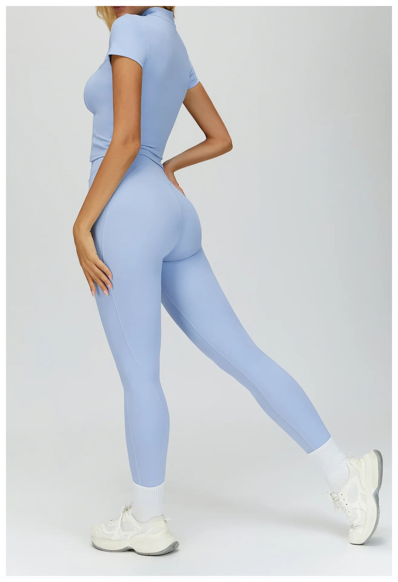 2PCS Yoga Clothes Women's Tracksuit Athletic Wear Fitness Suit Gym Outfits T-shirt Workout Sets Push Up Sports Bra Leggings Suit