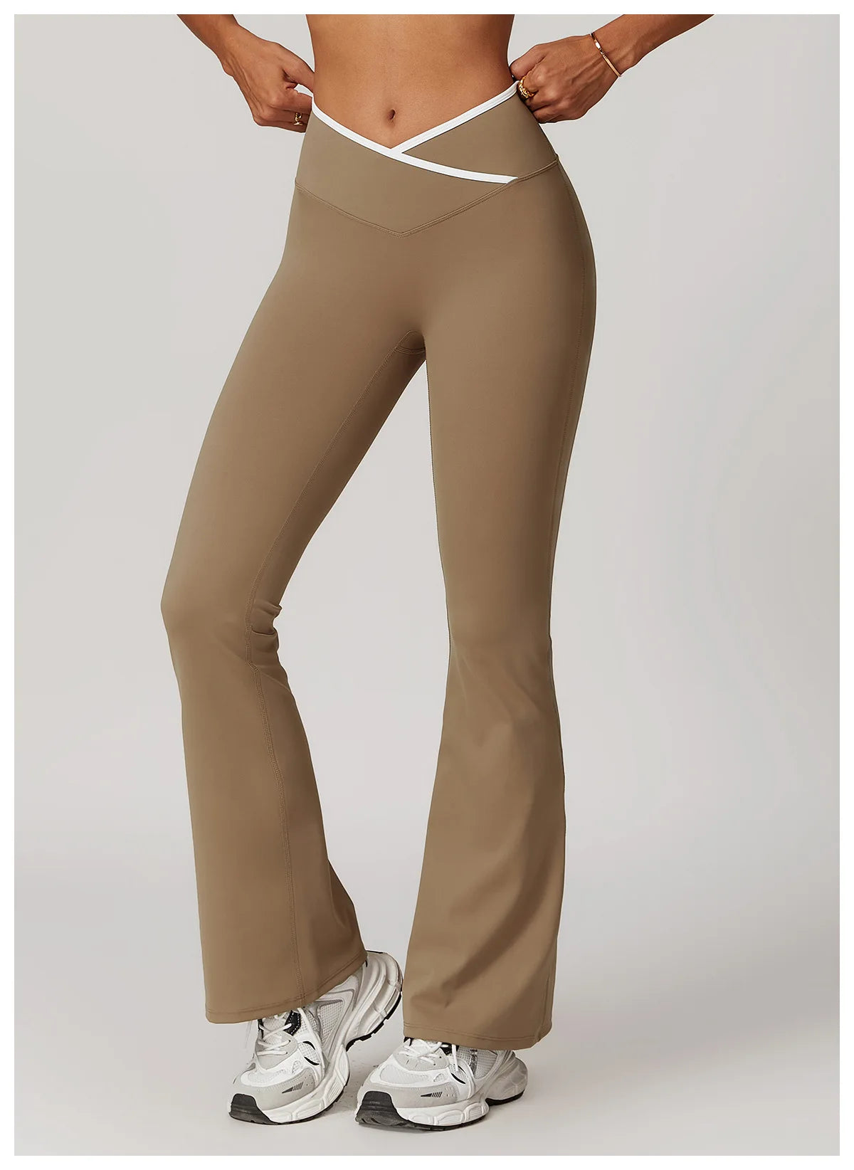 Bell-bottoms Female Leggings Tights High Waist Sexy V-shaped Waist Fitness Pants Women Gym Workout Leggings Running Yoga Legging