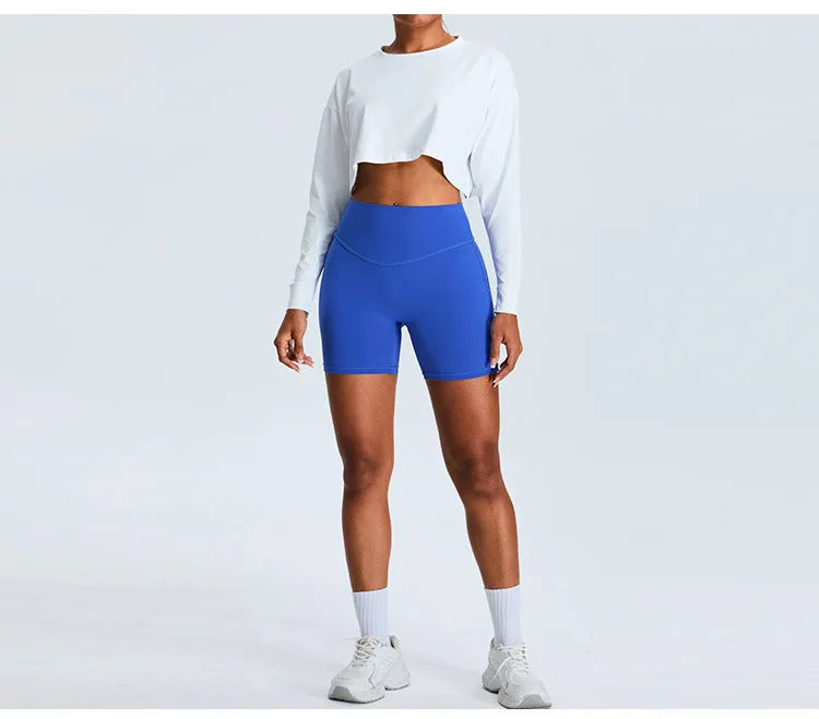 Women Loose Yoga Long Sleeved Fitness Top Loose Casual Sports T-shirt Quick Drying Workout Long Sleeved Running Fitness Clothes