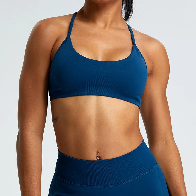 Women Sports Underwear High Support Sports Top Push Up Yoga Bra Gym Crop Top High Strength Fitness Workout Bra Running Brassiere