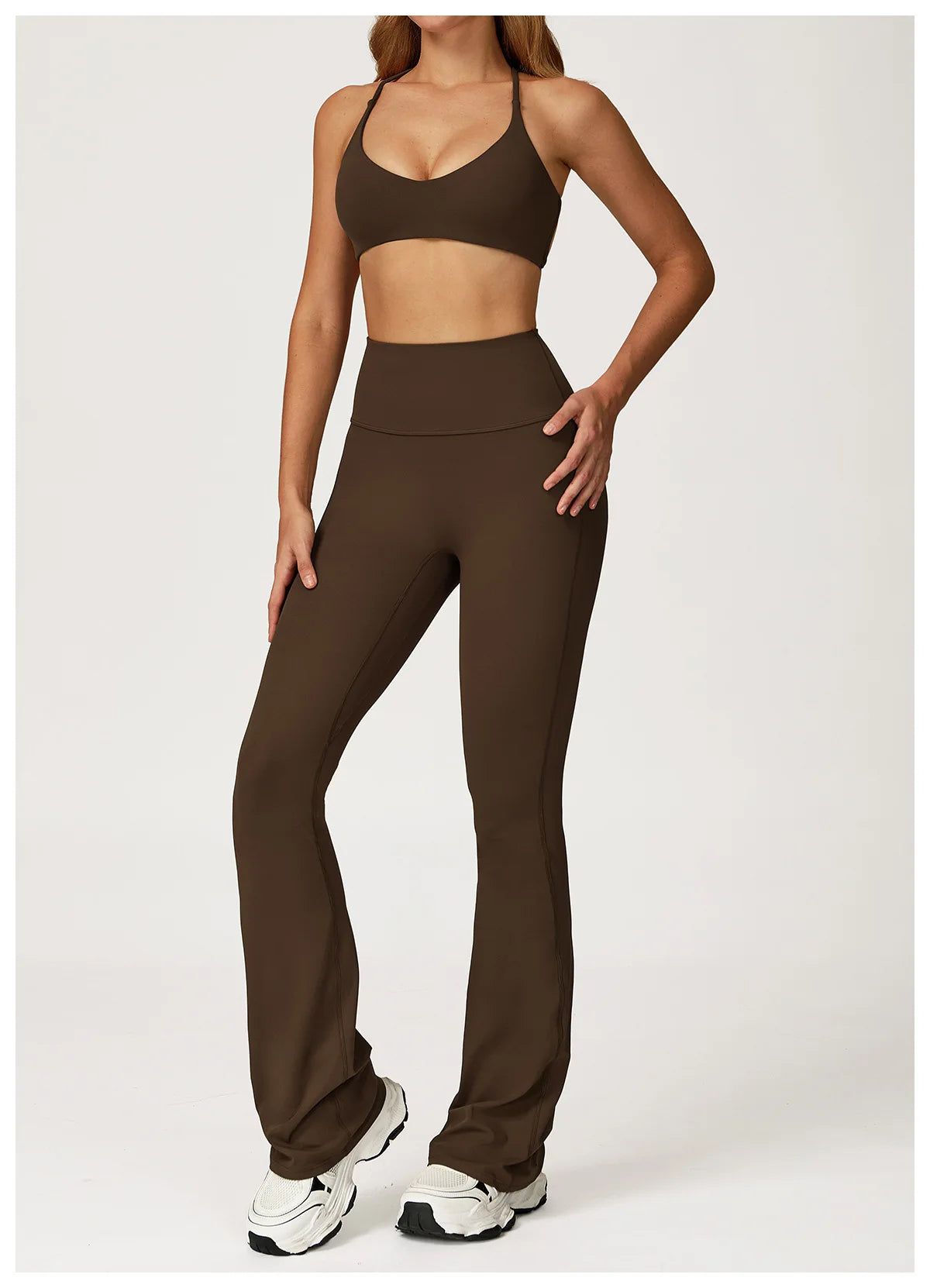Women Yoga Set 2PCS Sportswear Push Up Workout Clothes Athletic Wear Gym Legging Fitness Bra Crop Top Long Sleeve Sports Suits