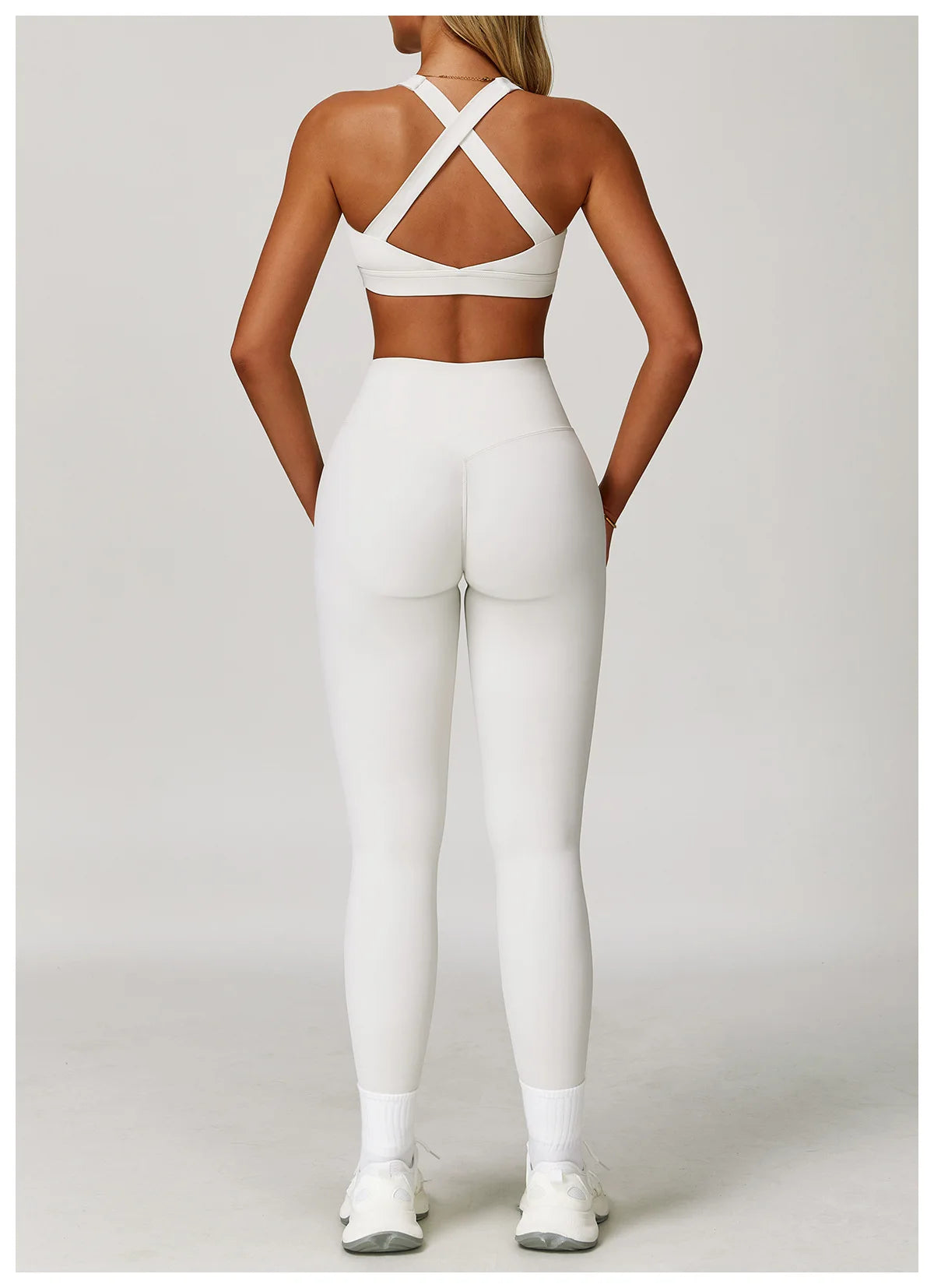 2PCS Women's Tracksuit Athletic Wear Yoga Set Workout Shorts Sportswear Gym Clothing High Waist Leggings Fitness Bra Sports Suit