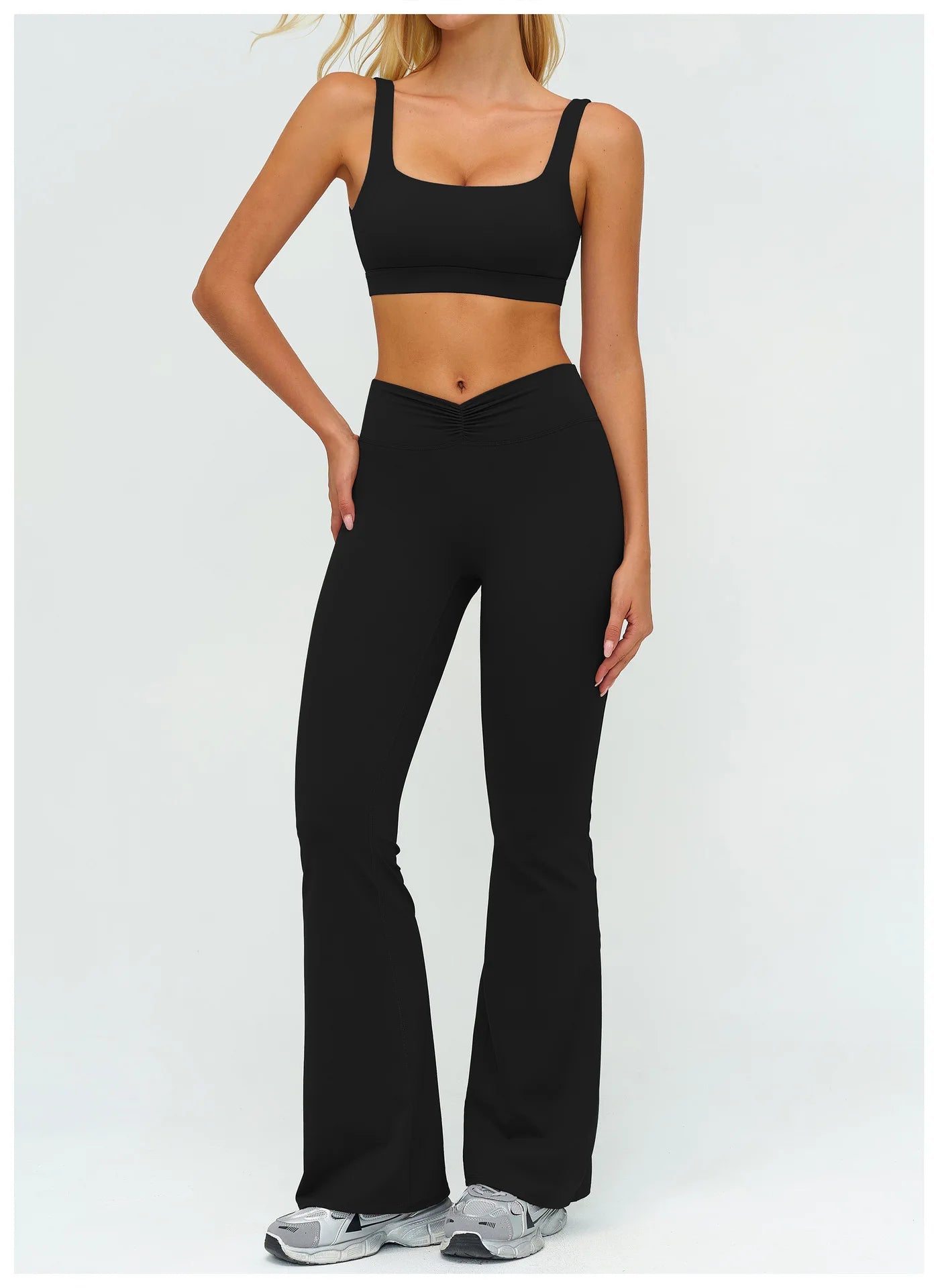2PCS Yoga Set Women's Tracksuit Fitness Suit Sportswear Workout Sports Bra High Waist Leggings Gym Clothing Sports Shorts Suit