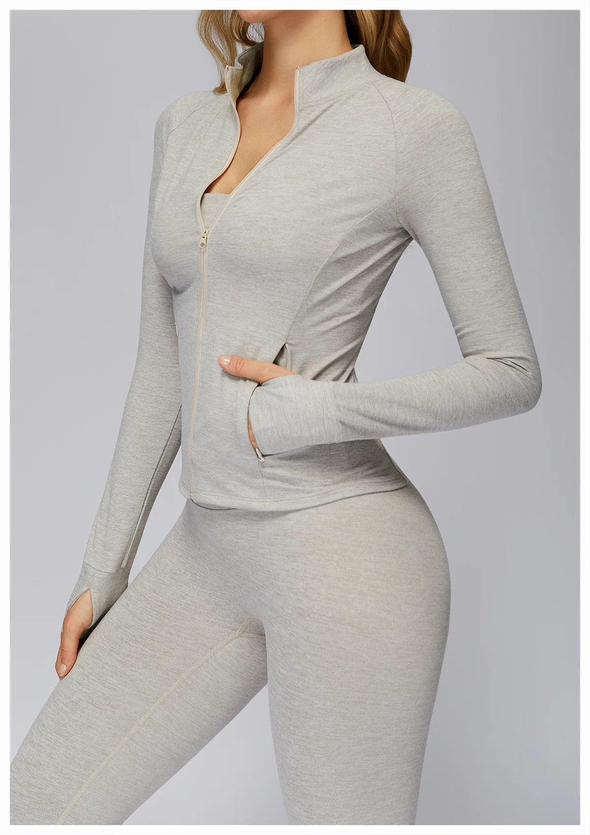 Zip Fitness Clothes Women Long Sleeve Sports Jacket Gym Clothes Woman Yoga Shirt Quick Dry Top Sunscreen Sportswear Yoga Clothes