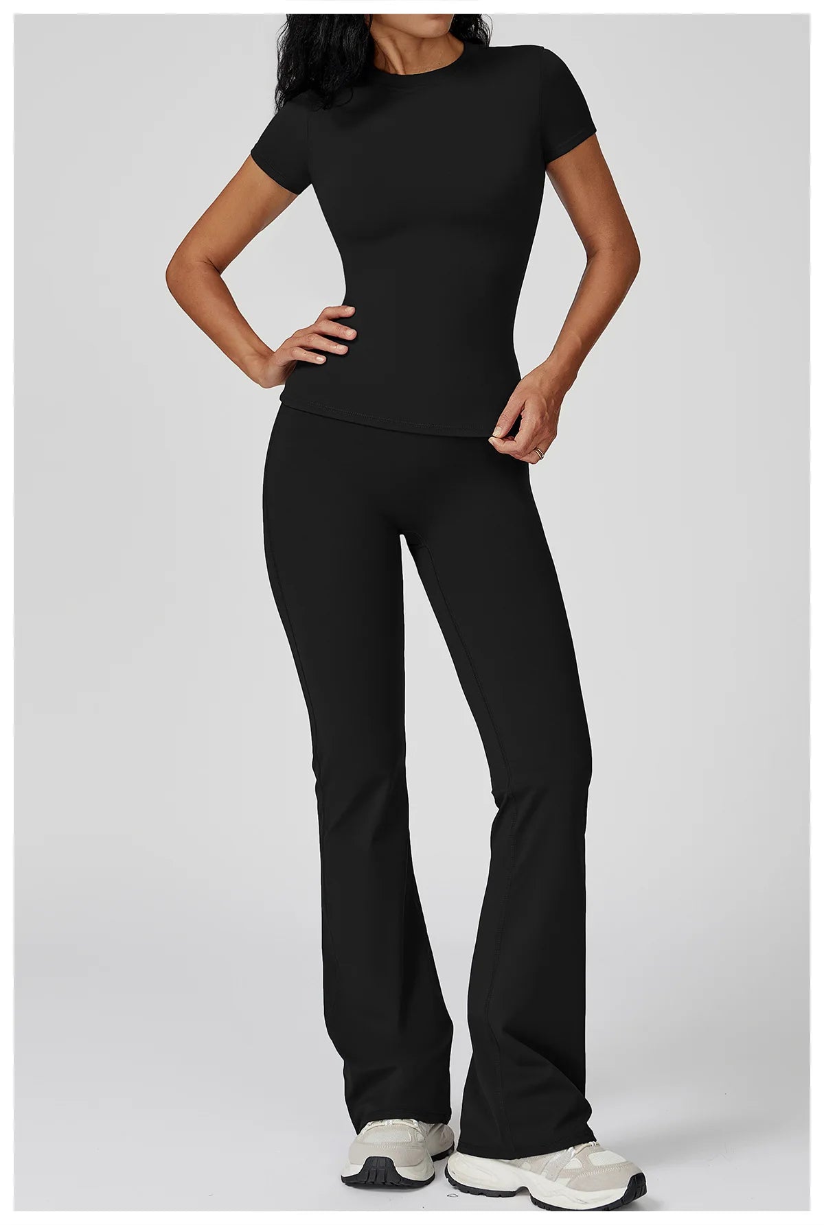 2PCS Yoga Set Sports Suit For Women Fitness Short Sleeve Tracksuits Sports Bra High Waist Leggings Gym Sports Clothes Sportswear
