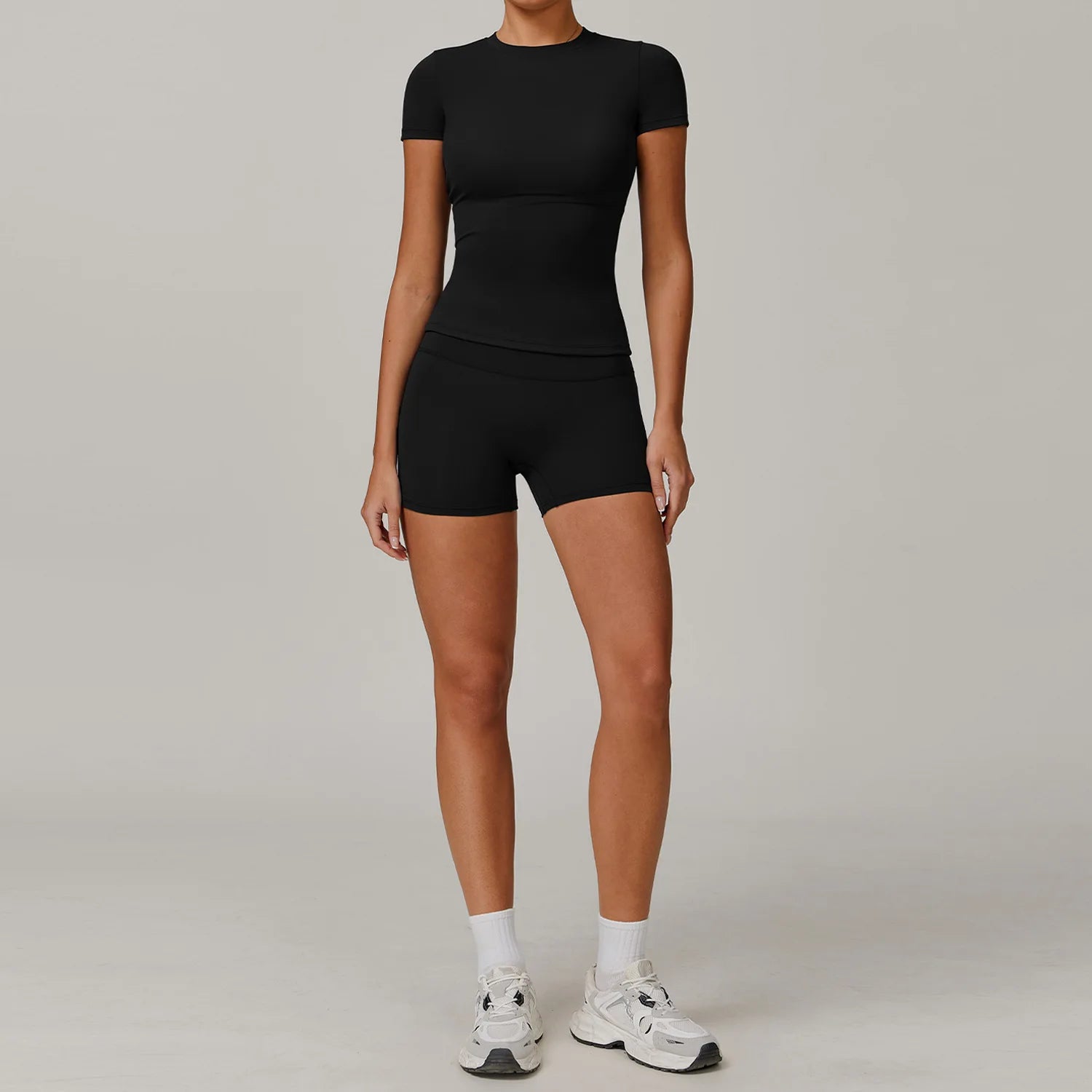 2PCS Yoga Set Sports Suit For Women Fitness Short Sleeve Tracksuits Sports Bra High Waist Leggings Gym Sports Clothes Sportswear