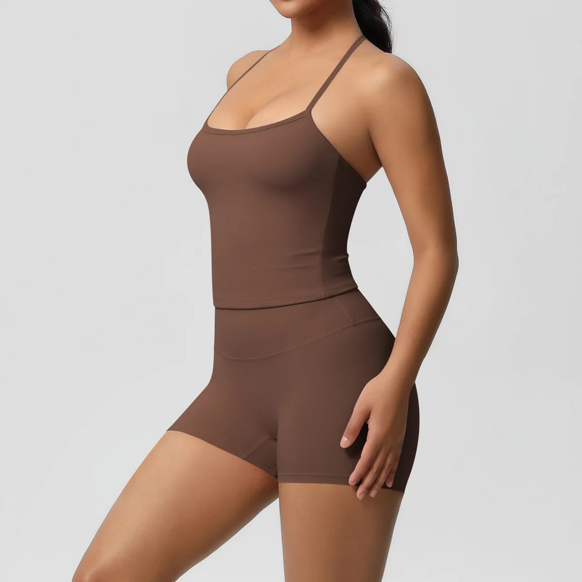 Yoga Sport Set Women Seamless Crop Top Bra Shorts Yoga Set Comfort Elastic Sportsuit Workout Outfit Fitness Gym Clothes