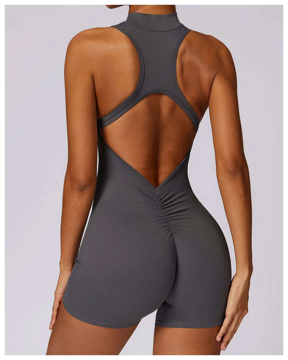 Scrunch Sports Overalls Gym Jumpsuit Women's Fitness Suit Short Sets for Woman Tracksuit Yoga Clothing Zipper Workout Sportswear