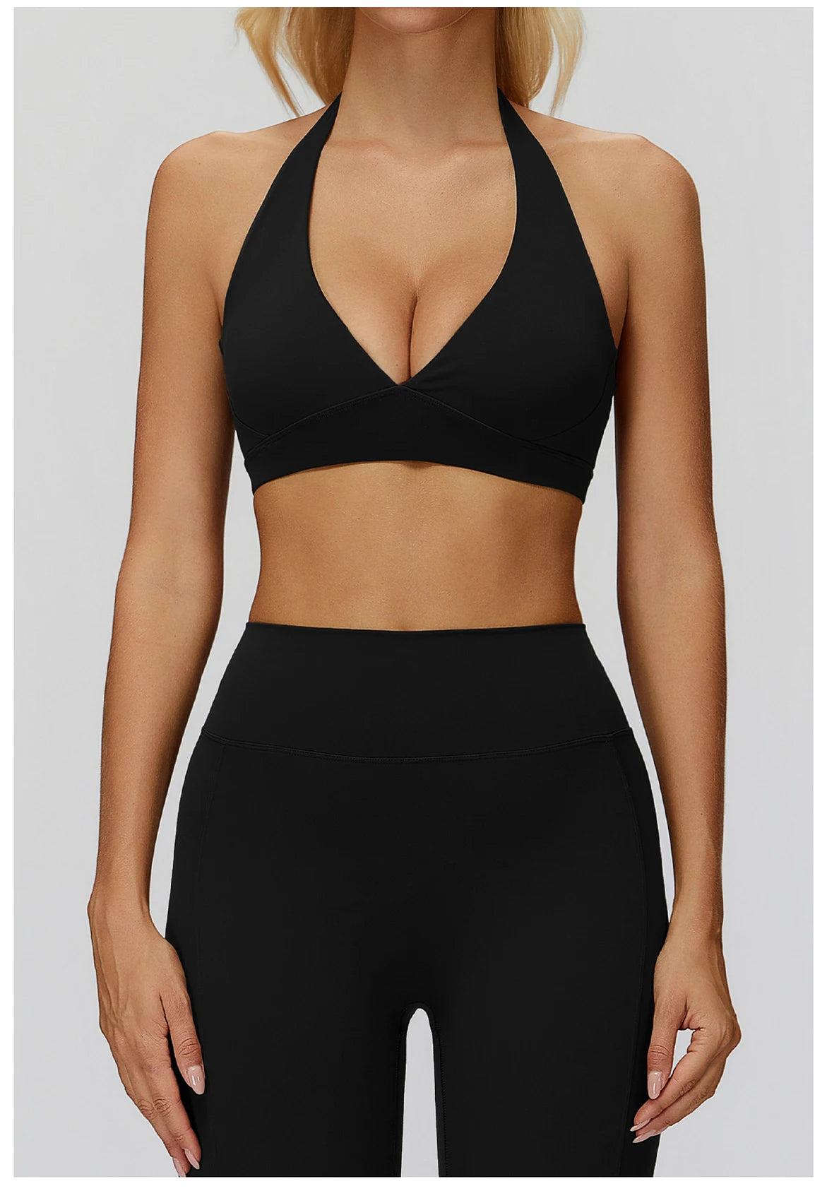 Women Impact Sports Bra Seamless Halter Top High Support Push-up Open Back Gym wear Fitness Push Up Yoga Bra Workout Underwear