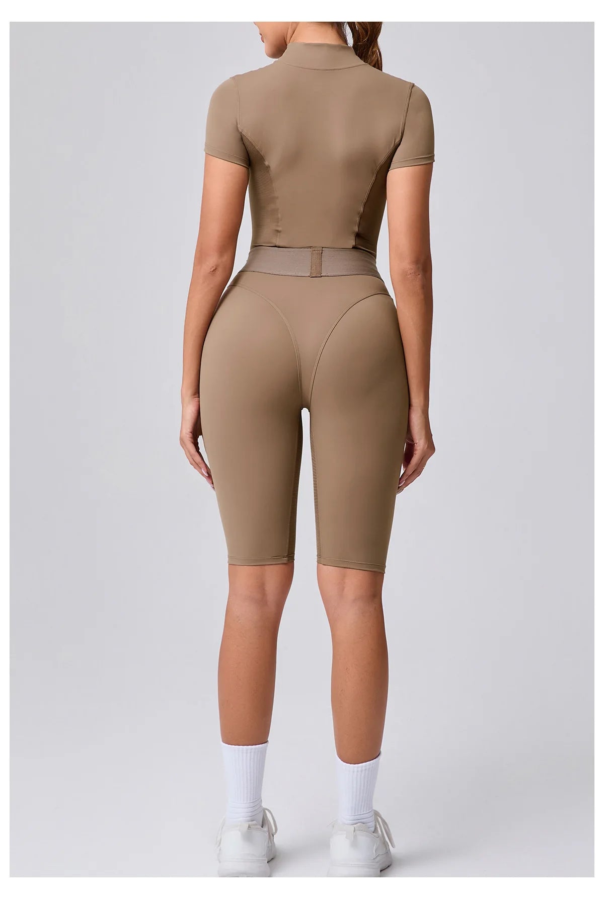 Women's Tracksuit Jumpsuits One-Piece Suit Zipper Short SleevesYoga Set Gym Push Up Workout Clothes Fitness Bodysuit Sportswear