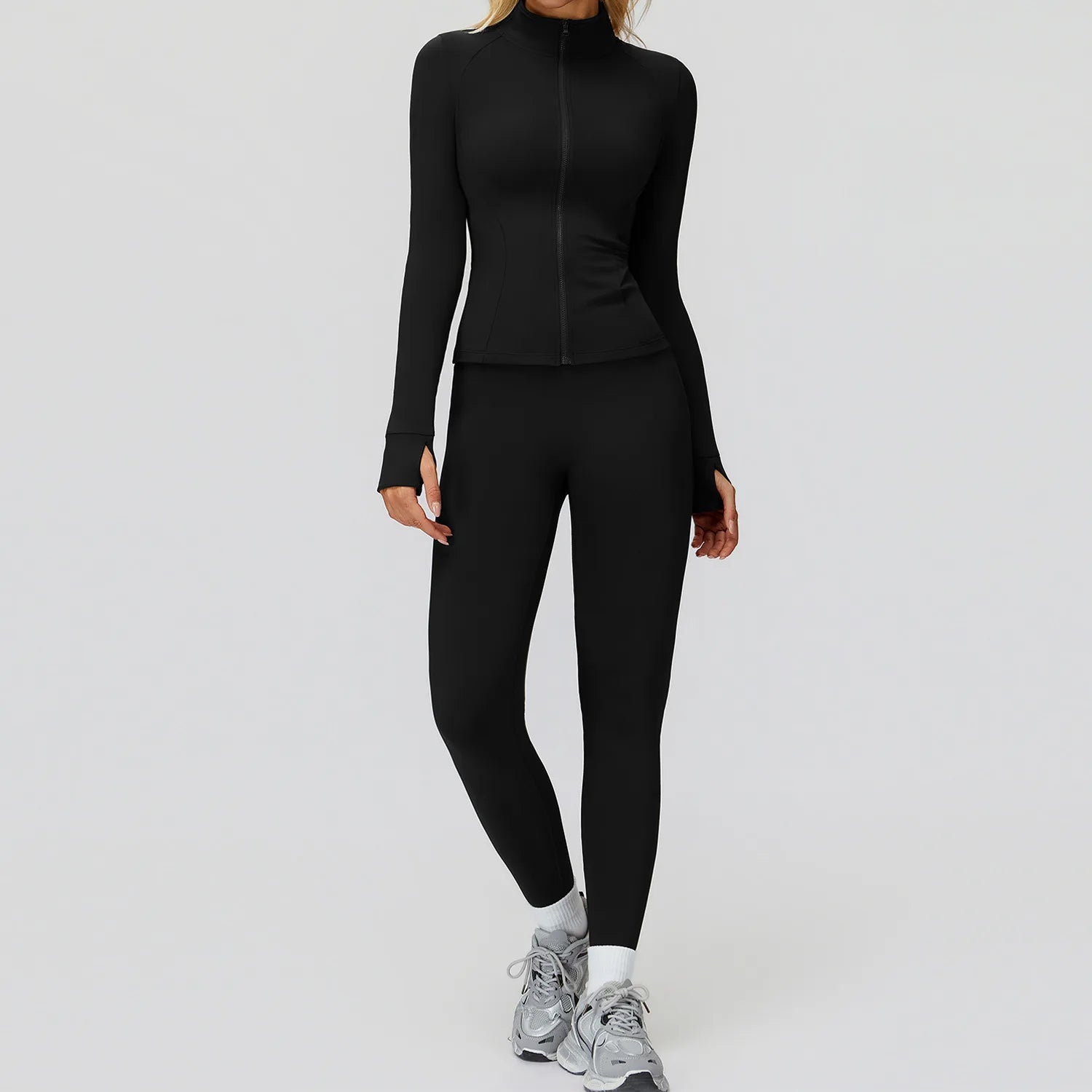 Yoga Set 2PCS Women Tracksuit Sportswear Workout Clothes Athletic Wear Gym Overalls Legging Fitness Top Long Sleeve Sports Suits