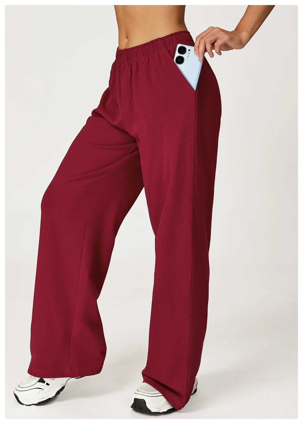 Winter High Waisted Long Sweatpants Women's Yoga Pants Wide Leg Straight Leg Loose Pants Outdoor Running Sports Sweatpants