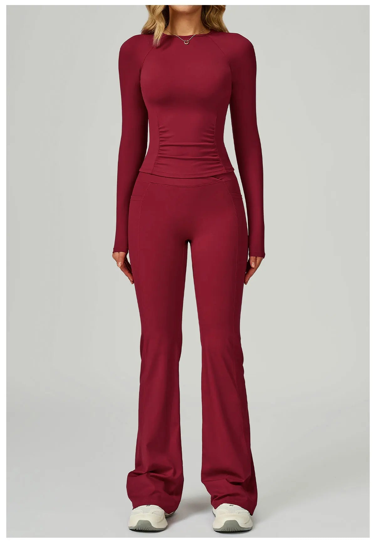 2 Pieces Yoga Suit Women Sports Set Quick-Drying Gym Set Women Tracksuit Running Workout Long Sleeve Sports Yoga Clothing
