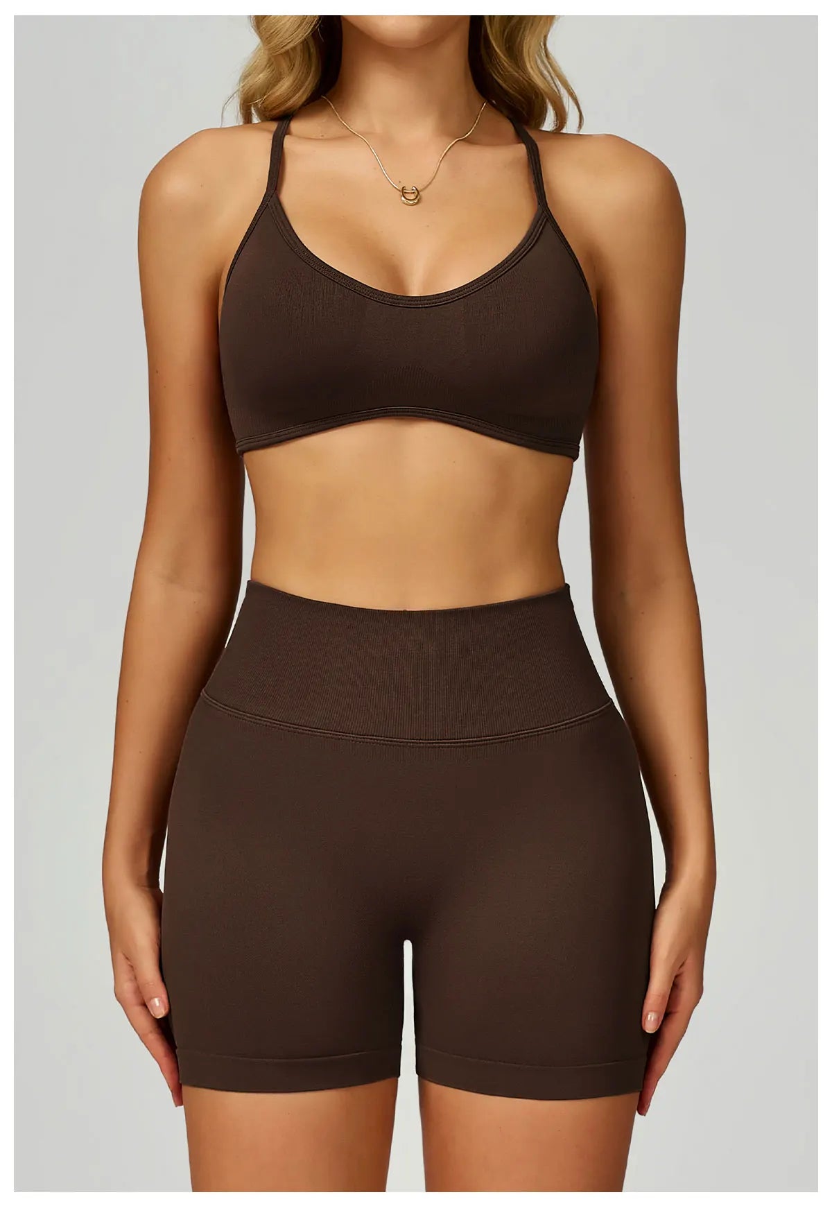 Women Seamless Halter Sports Bra High Support Push-up Open Back activewear Gym Tank Top Fitness Underwear Yoga Workout Brassiere