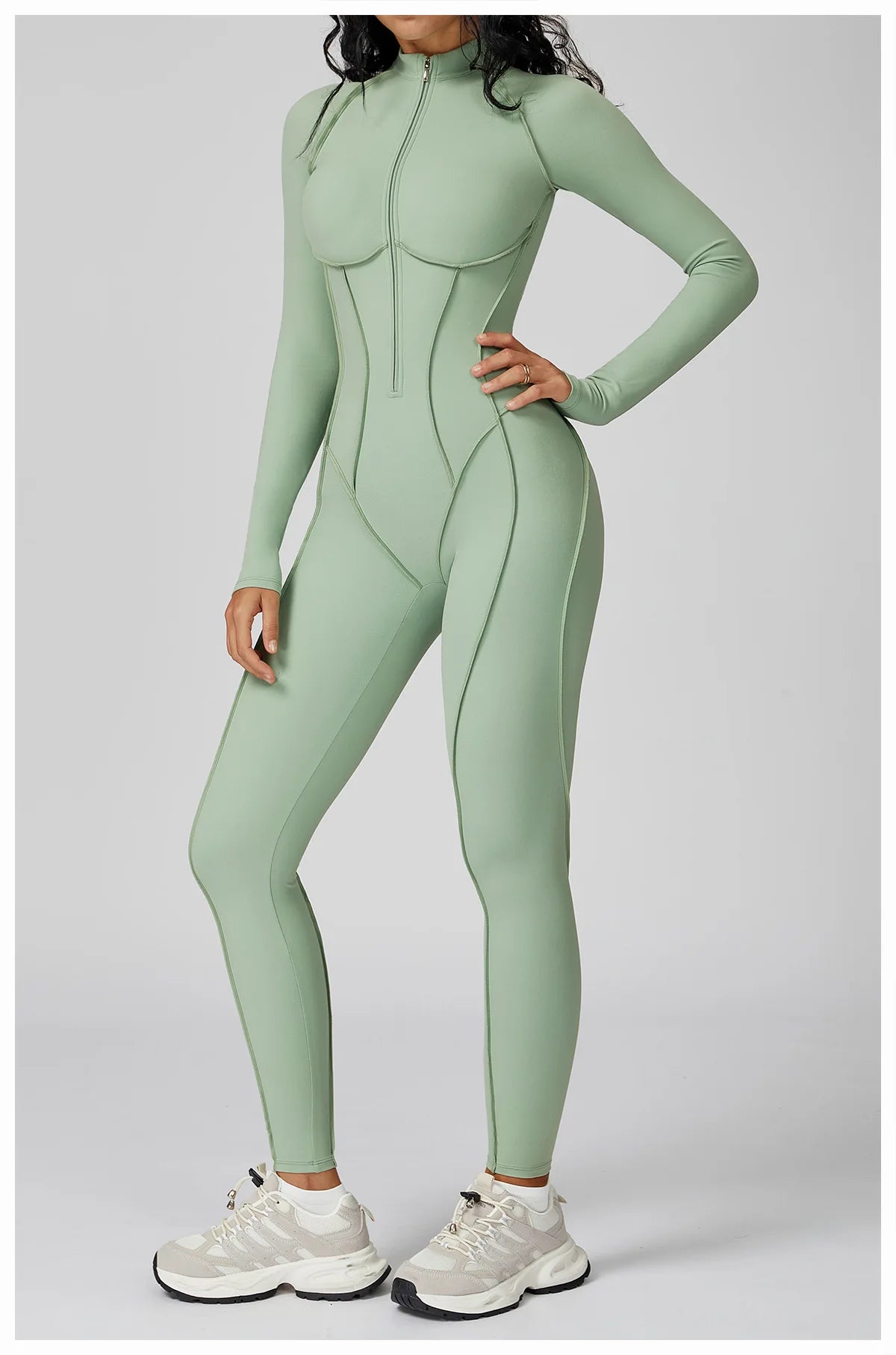 Women Sport Bodysuit Fitness Yoga Zipper Jumpsuit High Elasticity Outdoors Gym Tracksuits Workout Sports Sexy Jumpsuit Sportwear