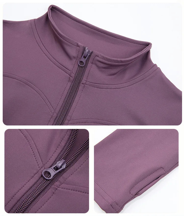 Women 2PCS Yoga Set Workout Clothes Long Sleeve Jacket Gym Crop Top High Waist Leggings Fitness Sports Wear Sport Suit Gymwear