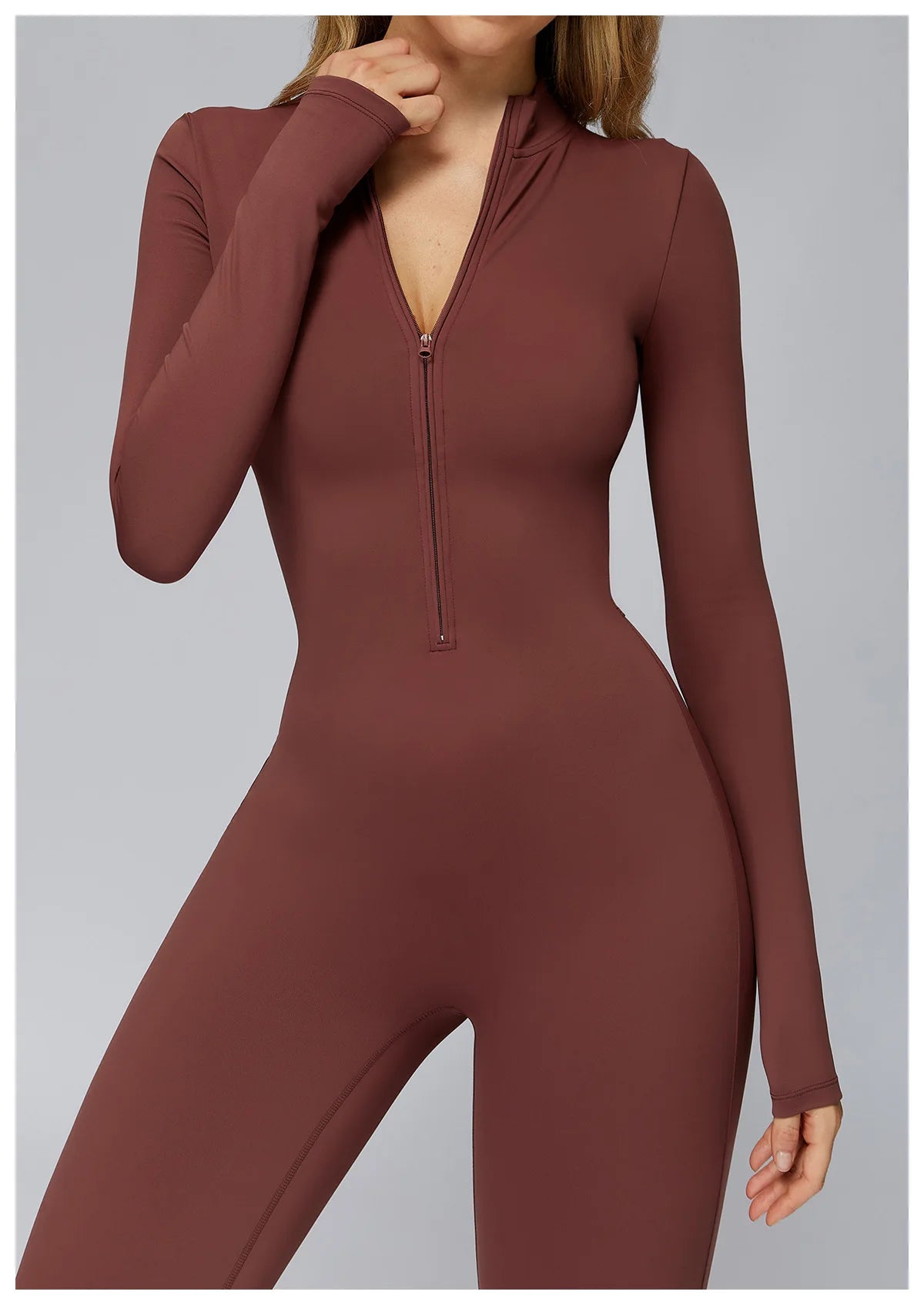 Winter Fleece Jumpsuit Women Tracksuit Yoga Set Zipper Rompers Long Sleeved Fitness Sports Bodysuit Gym Push Up Workout Clothes