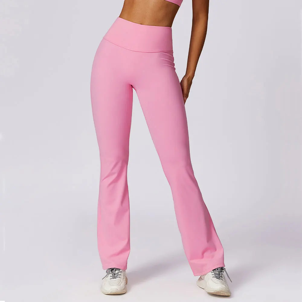 Yoga Bell-bottoms Tight Scrunch Butt Lifting Dance High Waist Tights Women Sport Pants Gym Running Breathable Fitness Leggings