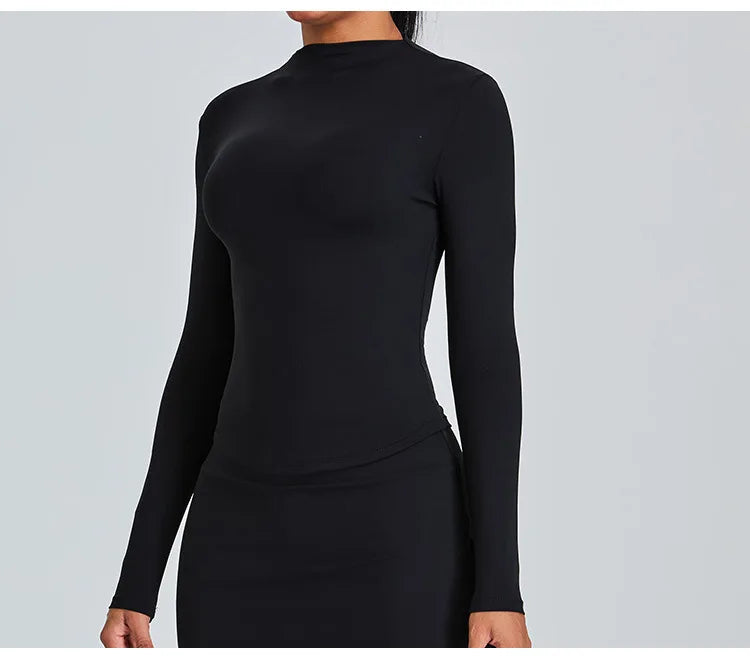 Yoga Shirts Women's Long Sleeve Top Running T-Shirt Push Up Workout Fitness Gym Sports Top Training Crop Top Solidcolor Clothes