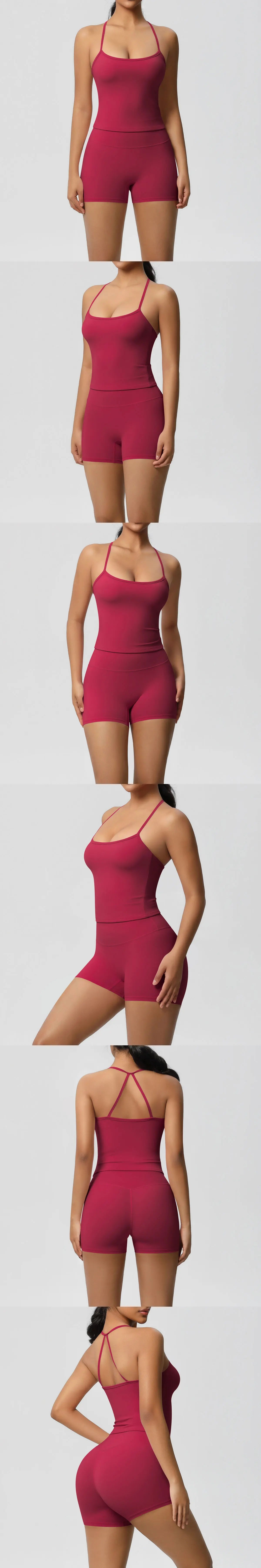 Yoga Sport Set Women Seamless Crop Top Bra Shorts Yoga Set Comfort Elastic Sportsuit Workout Outfit Fitness Gym Clothes