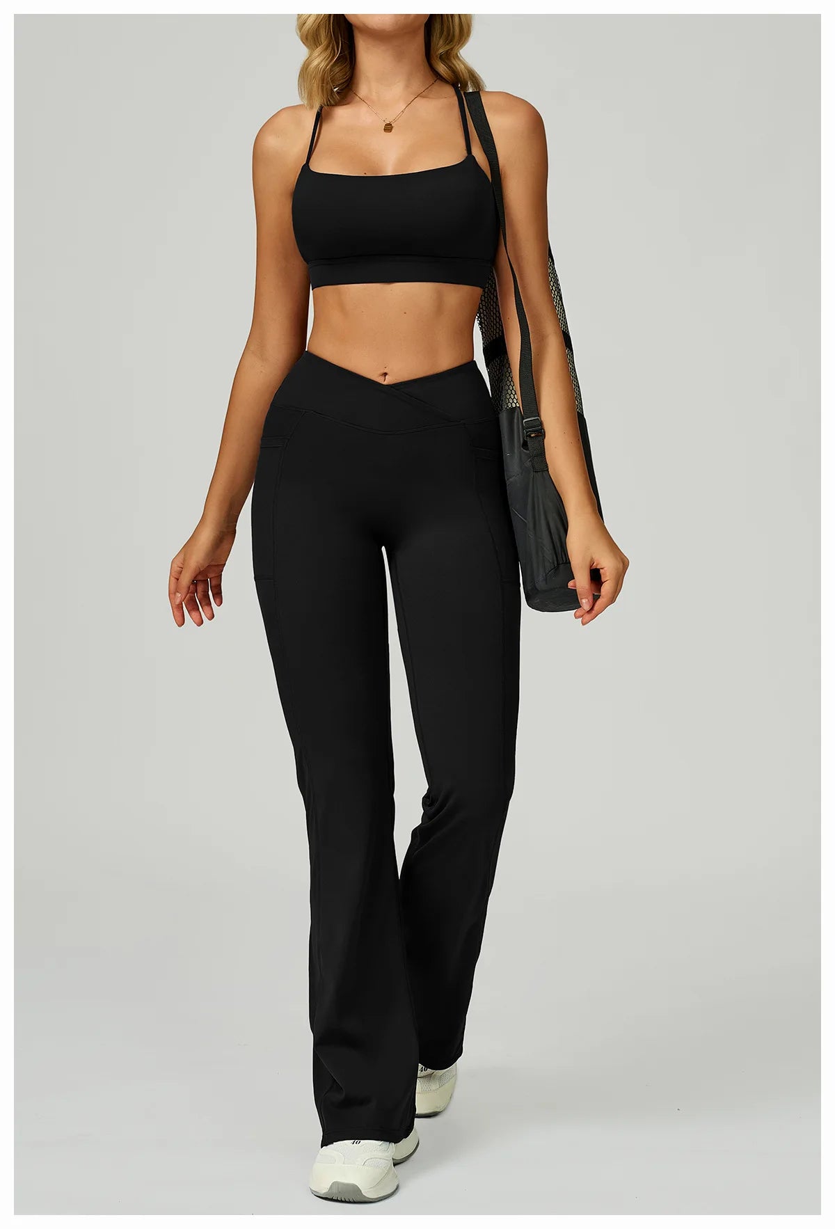 Women Flare Leggings Yoga Pants Bell-bottoms Yoga Trousers High Waist Fitness Pants Stretch Gym Casual Sports Wide Leg Pants