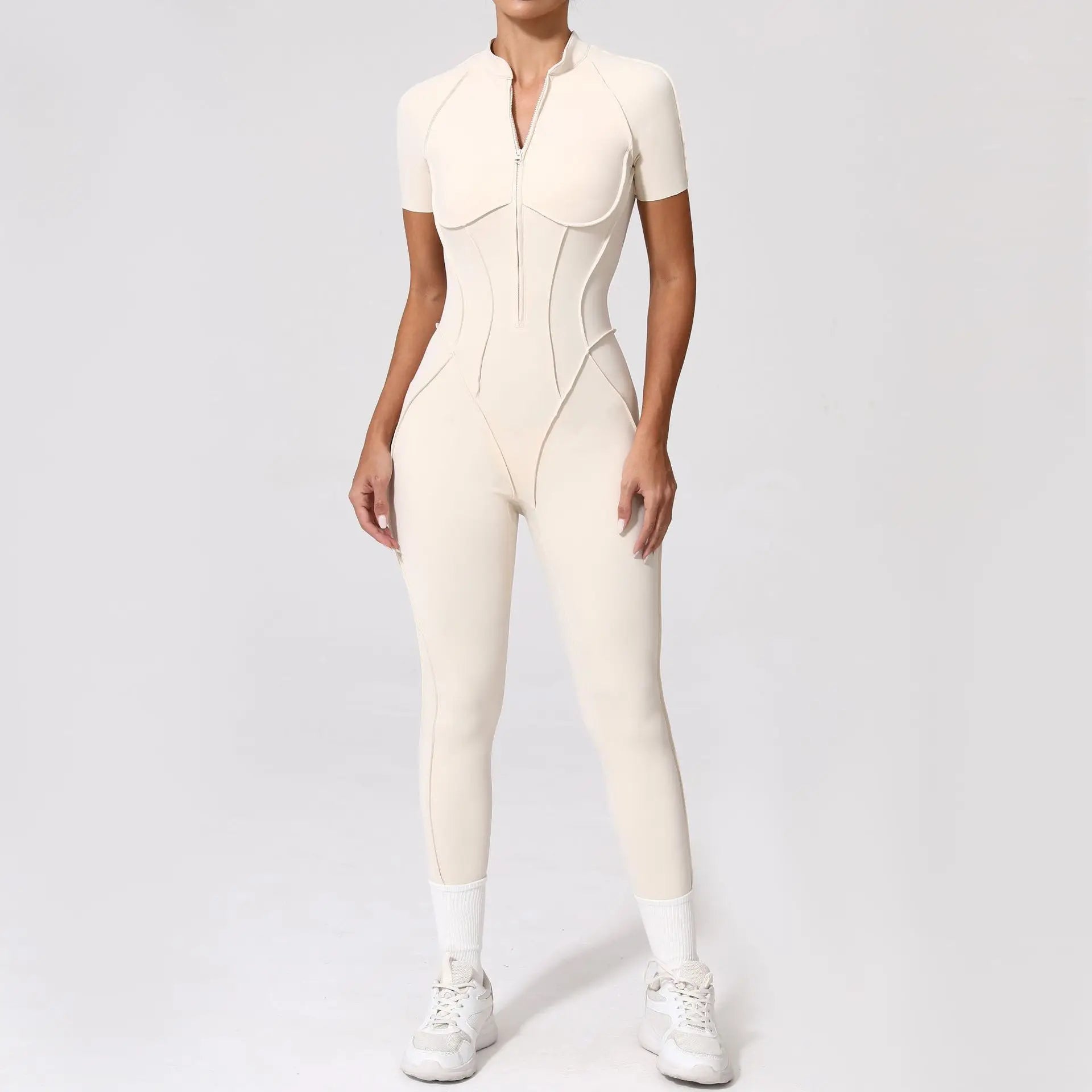 Gym Jumpsuit Women's Fitness Suit Zipper Long Sleeved Sets Sports Overalls for Woman Tracksuit Yoga Clothing Workout Sportswear