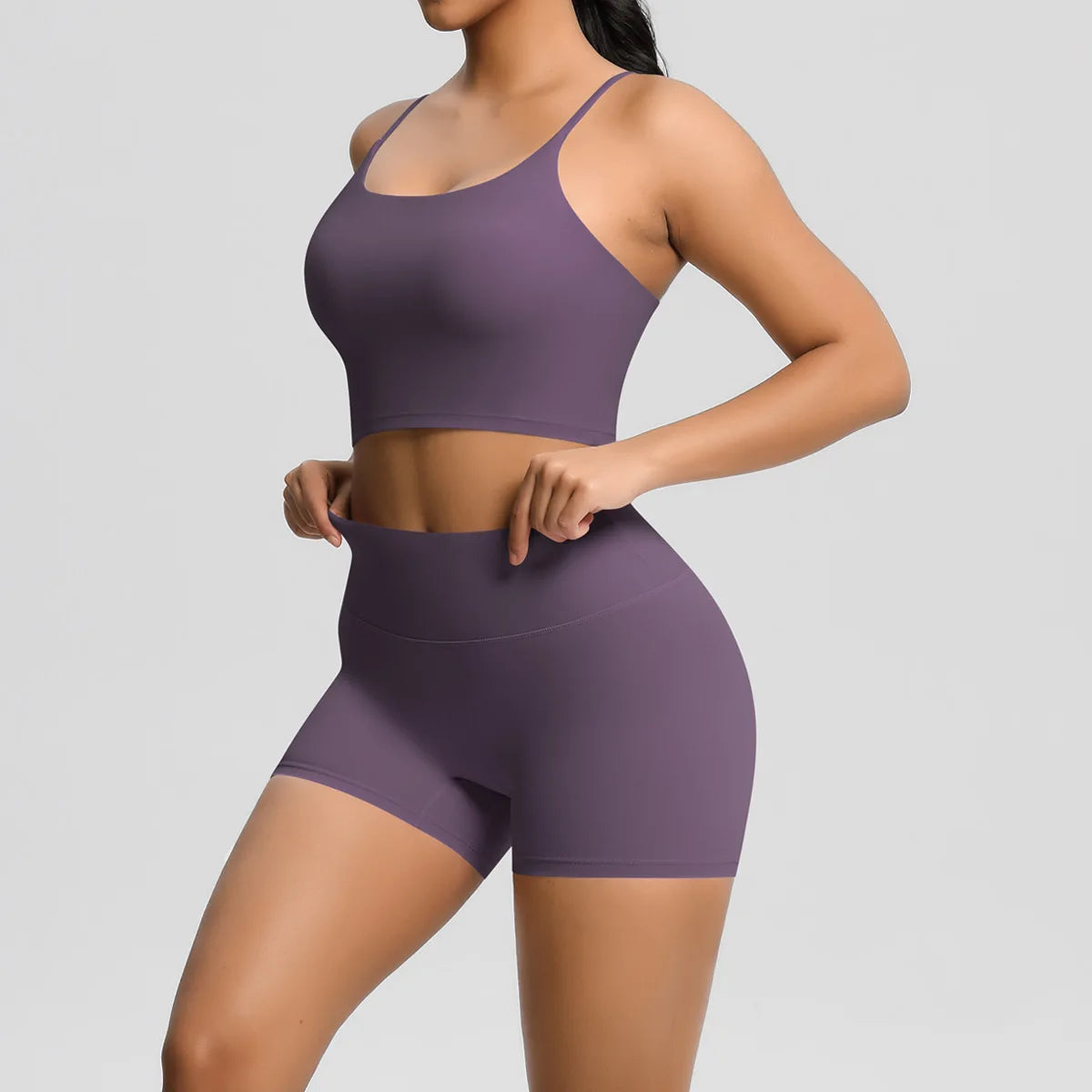 Yoga Sport Set Women Seamless Crop Top Bra Shorts Yoga Set Comfort Elastic Sportsuit Workout Outfit Fitness Gym Clothes